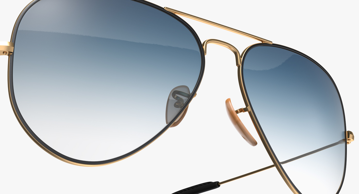 3D Classic Sunglasses Gradient Light Blue model