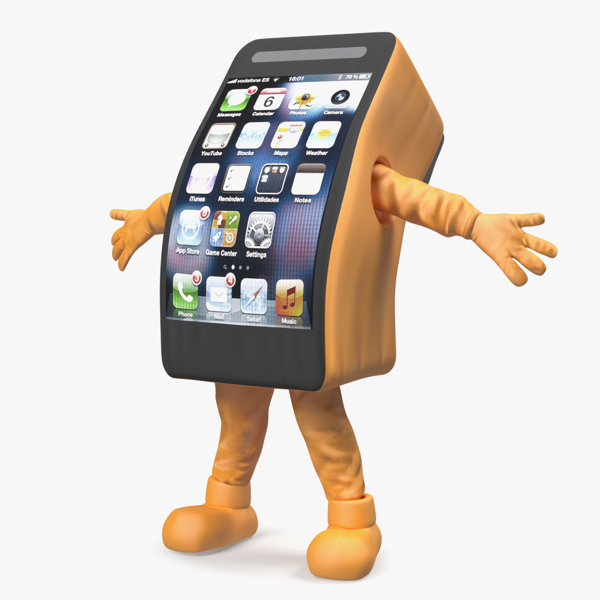 IPhone Mascot Happy Pose, view 5