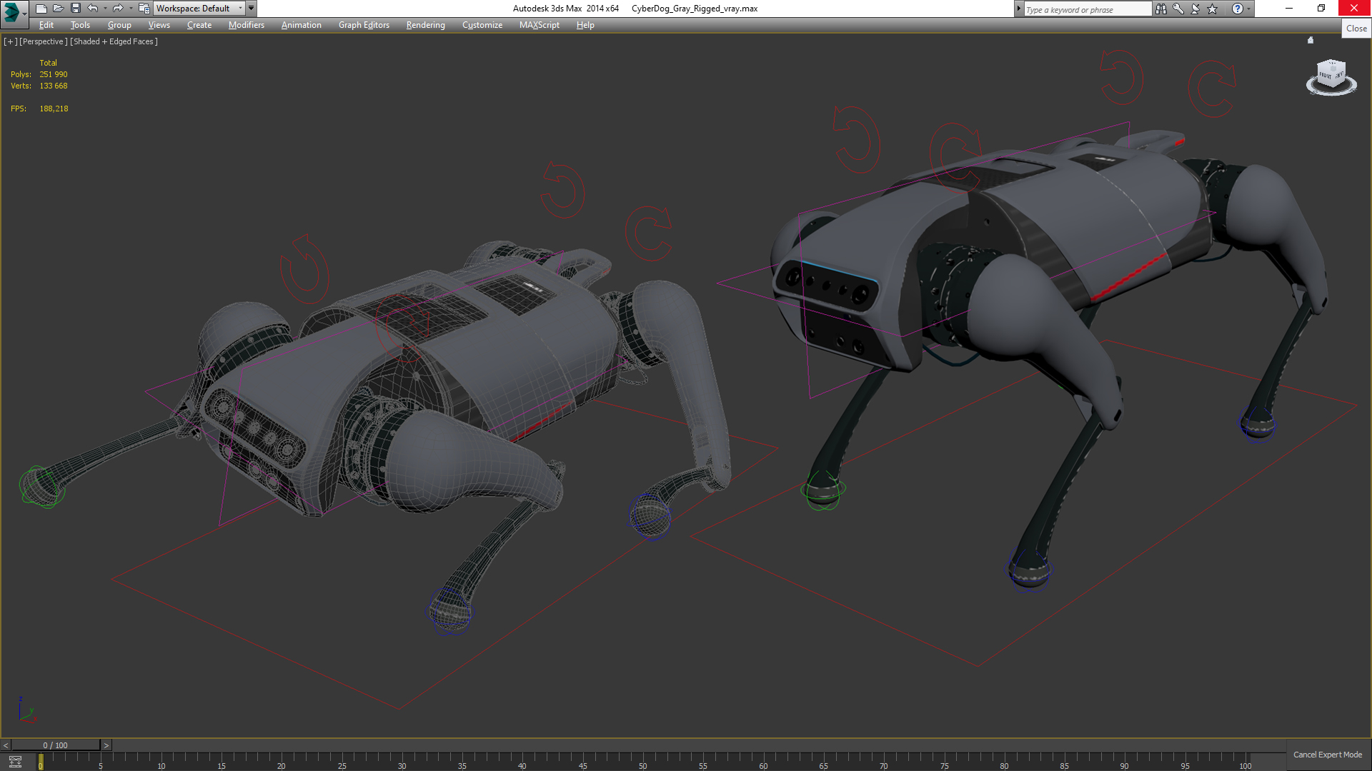 3D model CyberDog Gray Rigged