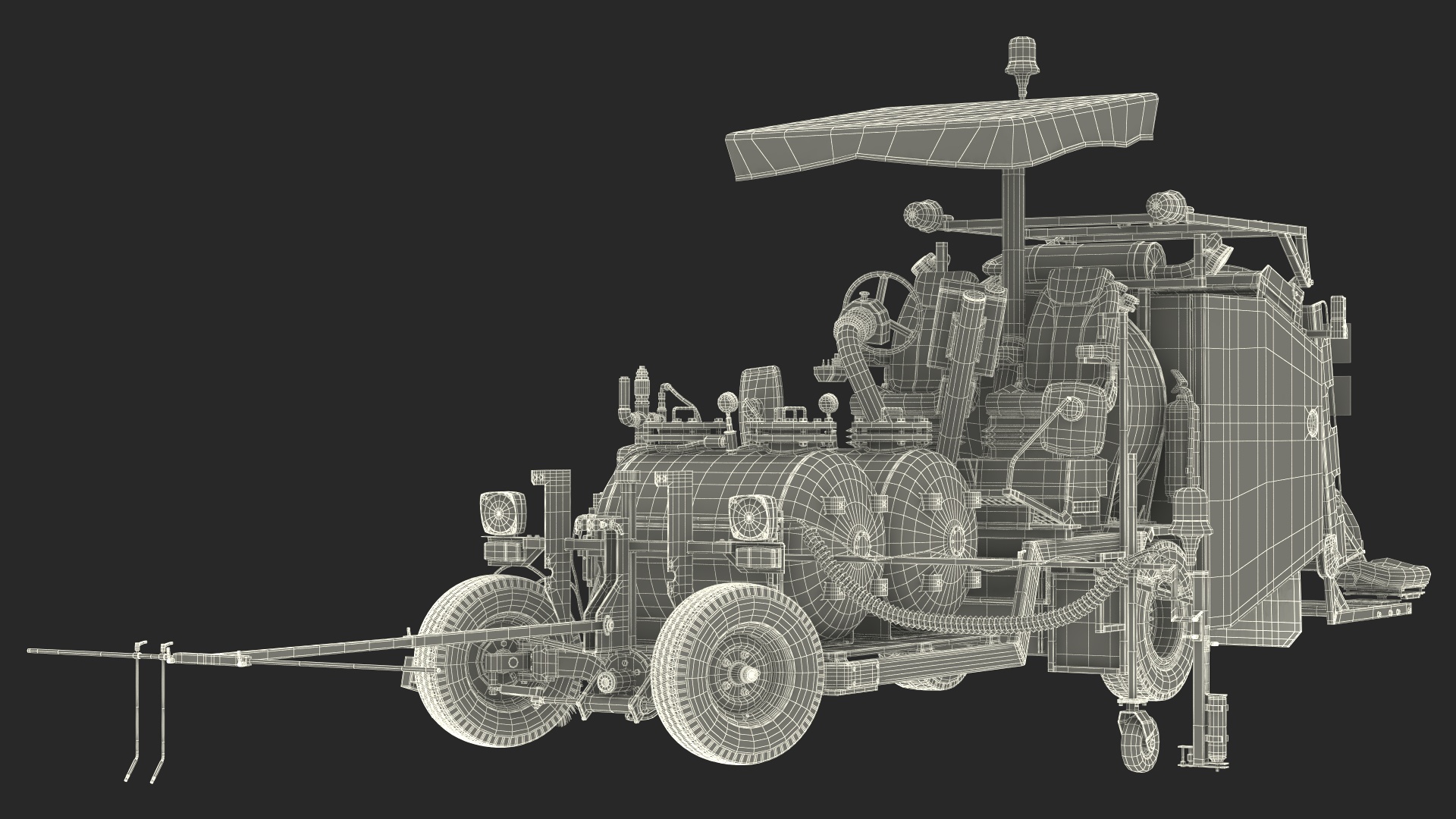 Road Line Marking Machine Rigged 3D