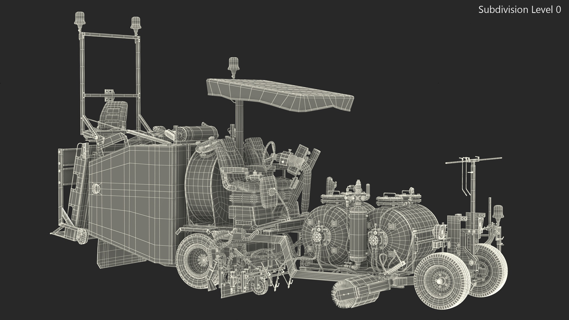 Road Line Marking Machine Rigged 3D