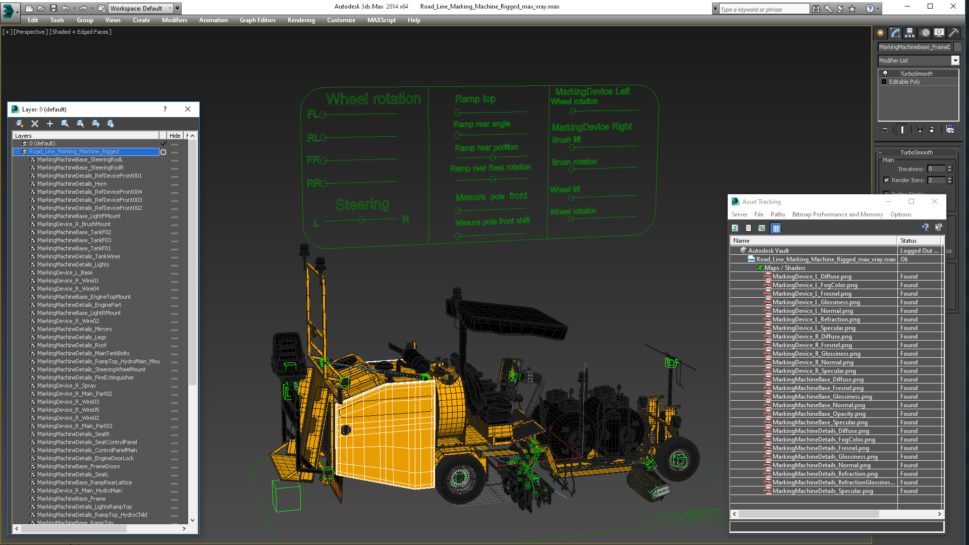 Road Line Marking Machine Rigged 3D