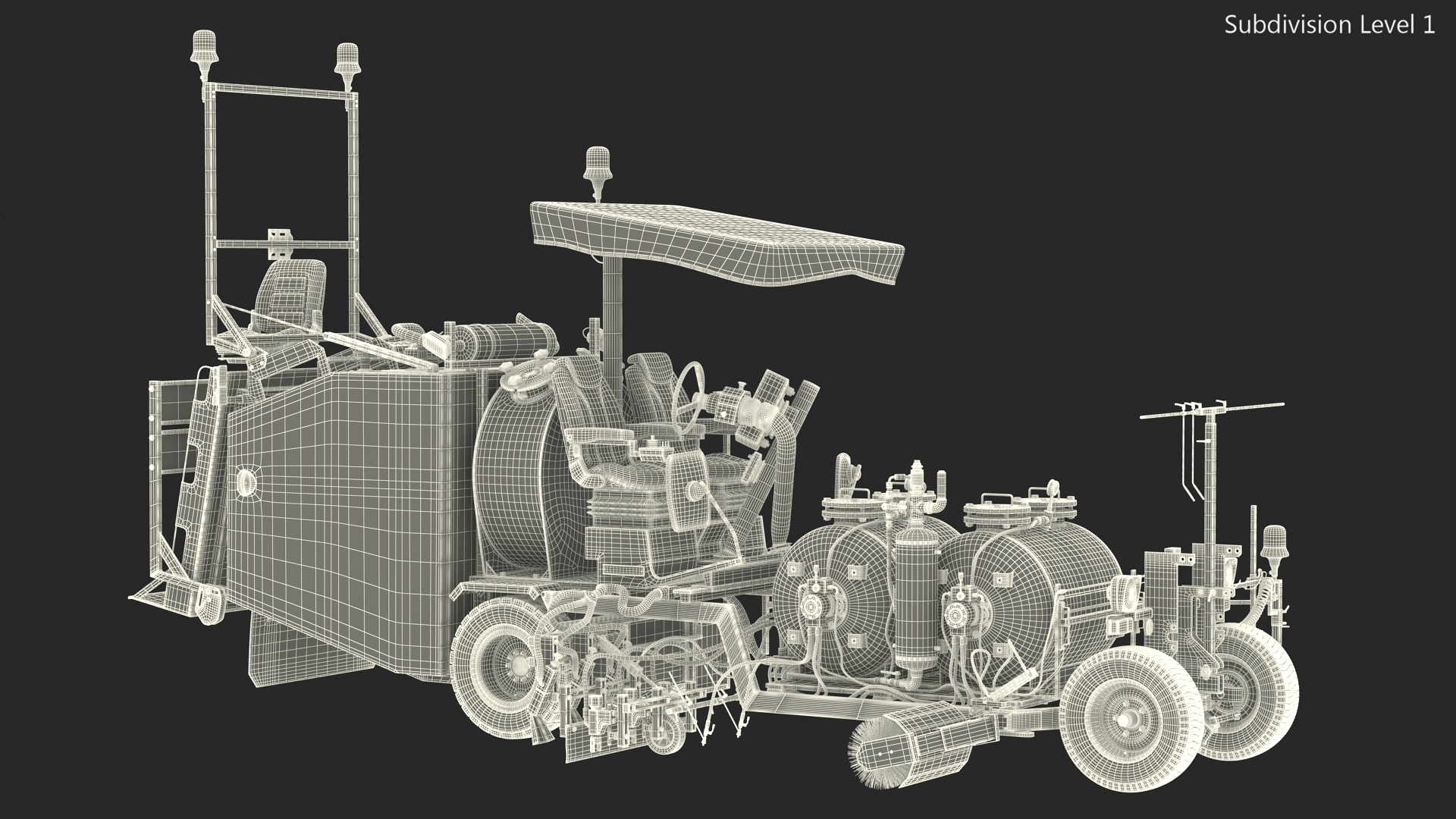 Road Line Marking Machine Rigged 3D