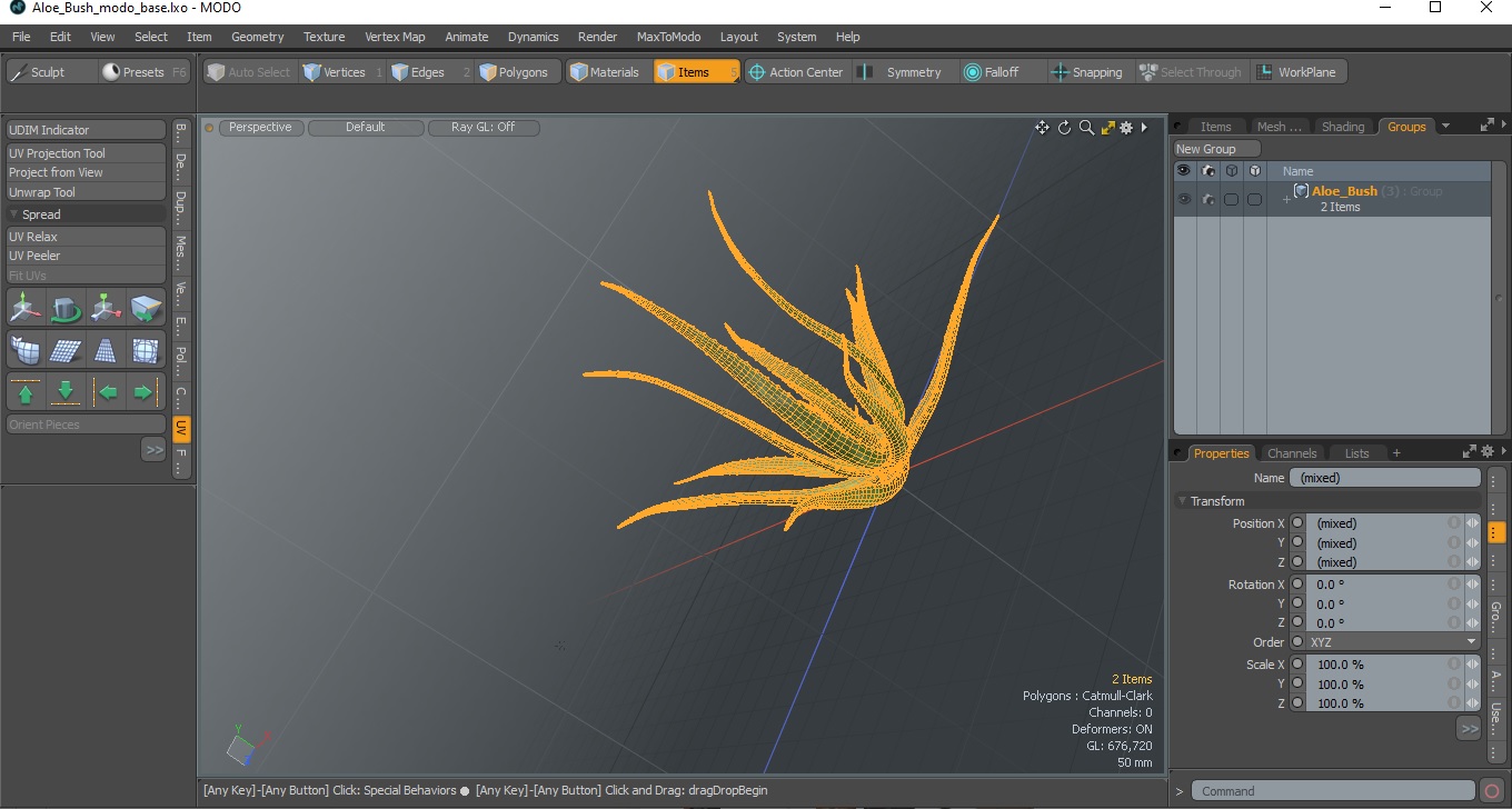 Aloe Bush 3D model
