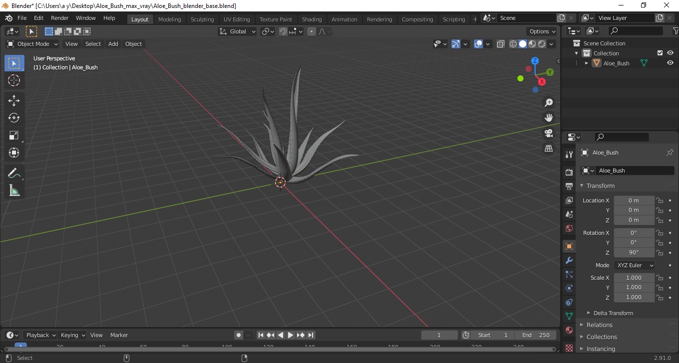 Aloe Bush 3D model