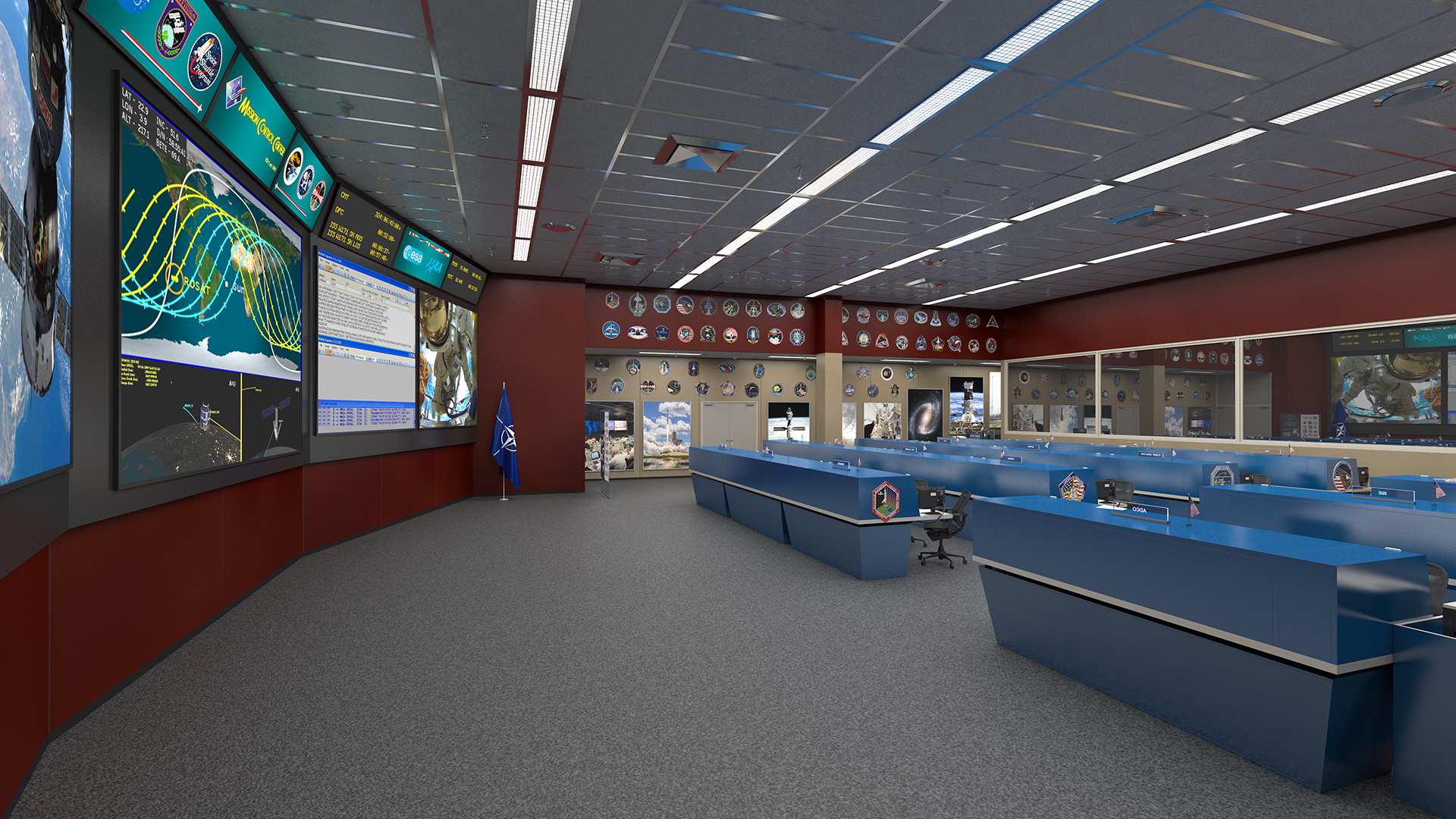 3D NASA Mission Control Room Space Center model