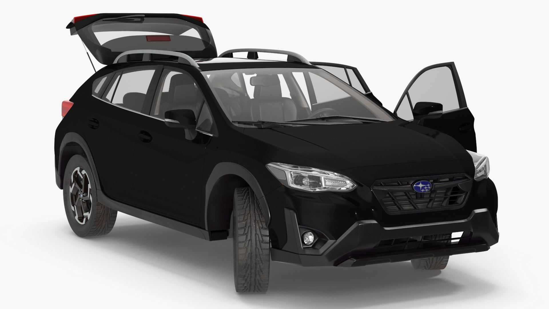 3D Subaru XV 2020 Hybrid CUV Black Rigged model