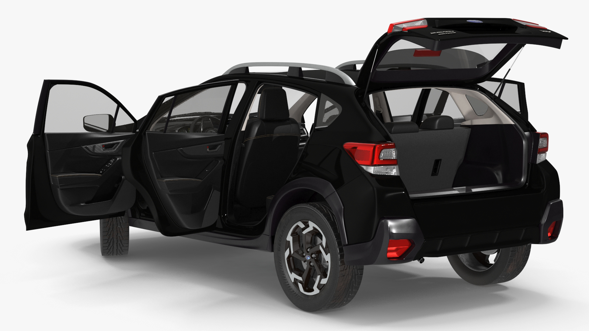 3D Subaru XV 2020 Hybrid CUV Black Rigged model