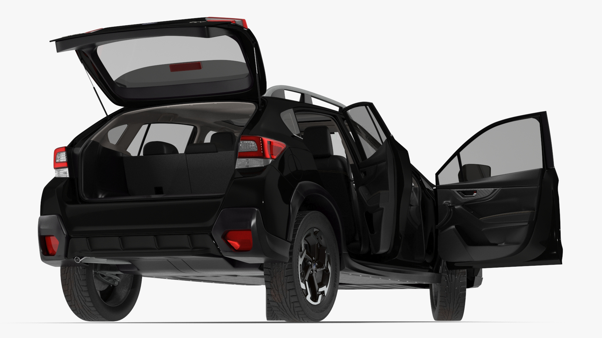 3D Subaru XV 2020 Hybrid CUV Black Rigged model