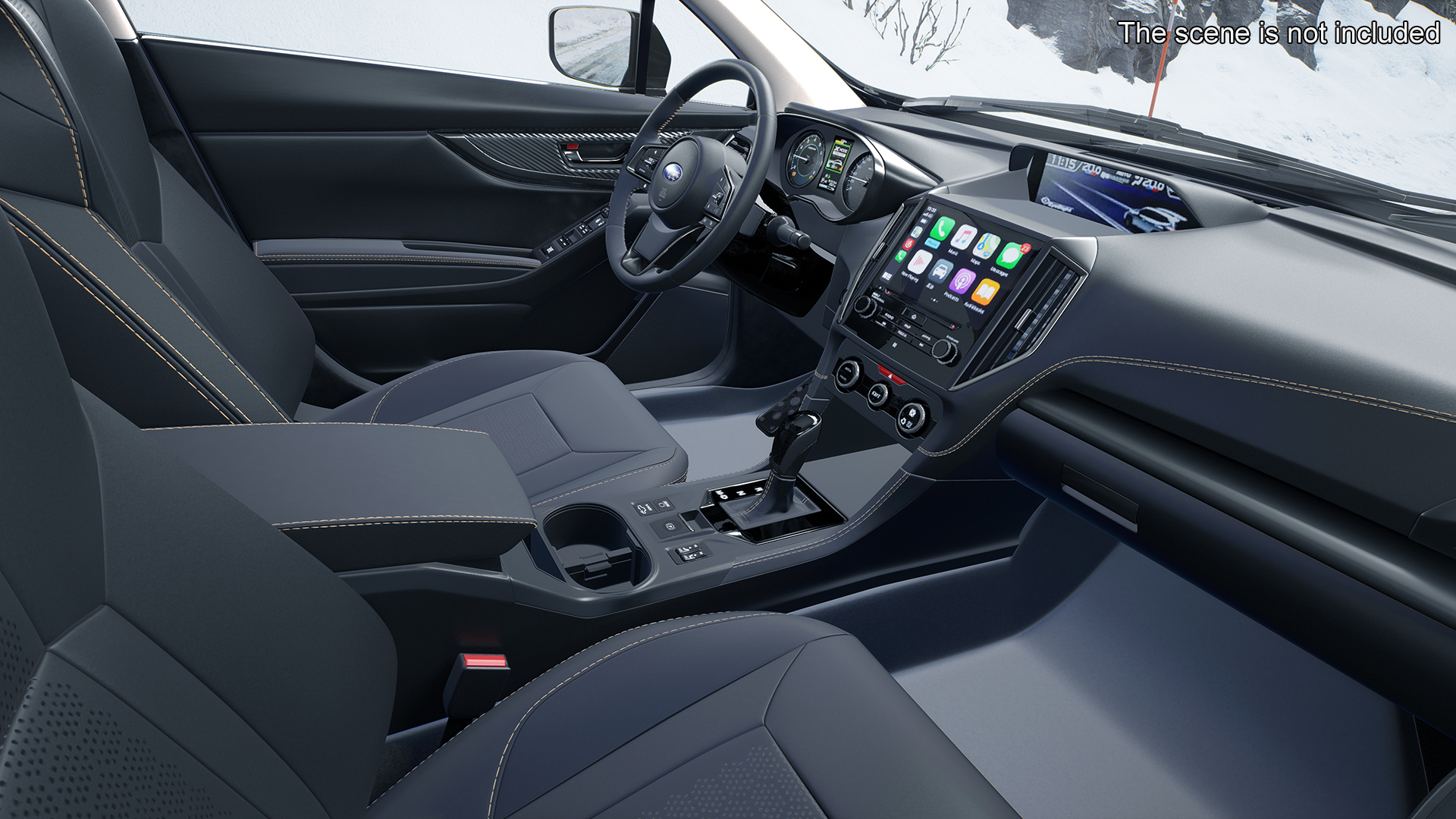 3D Subaru XV 2020 Hybrid CUV Black Rigged model