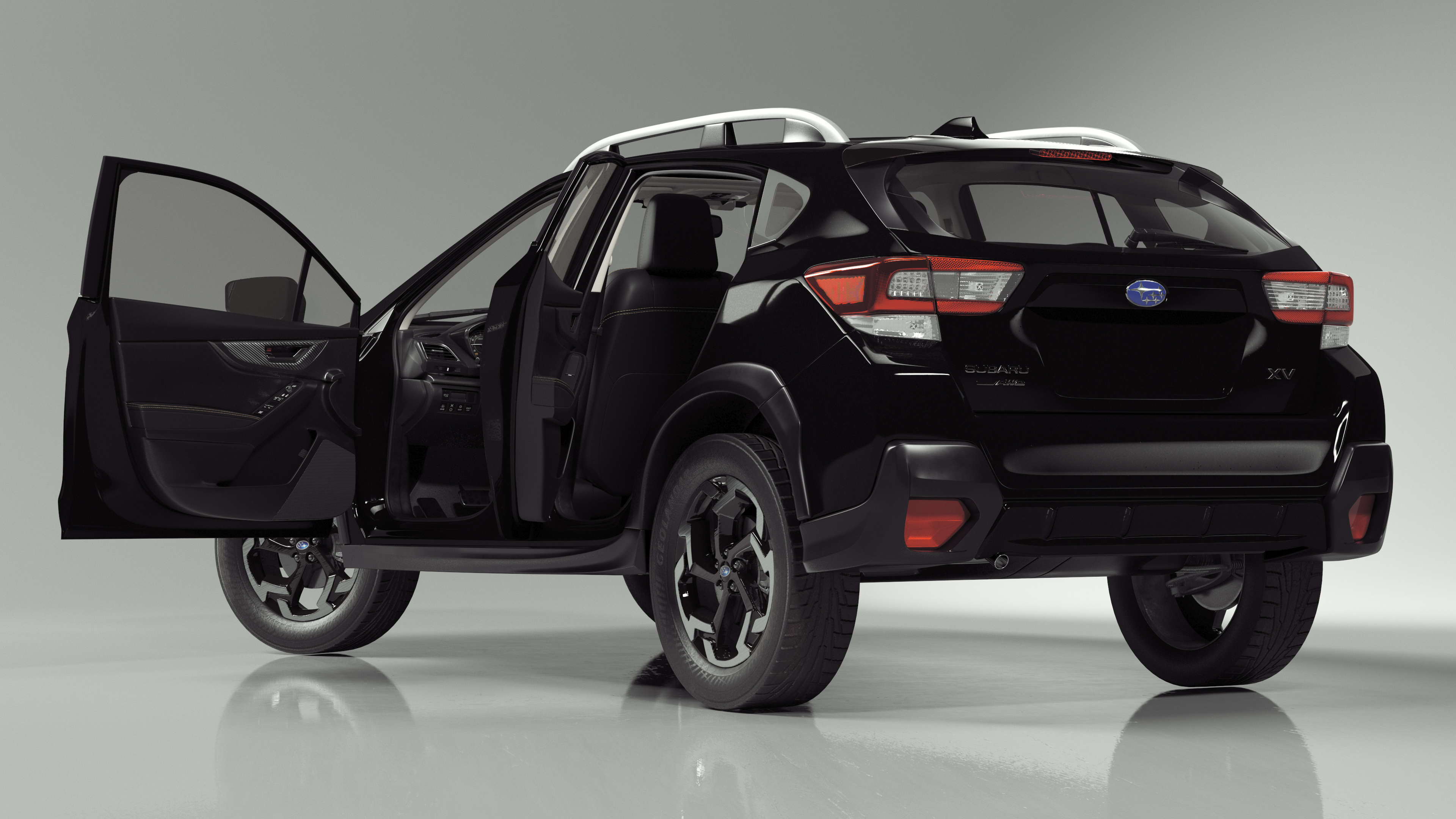 3D Subaru XV 2020 Hybrid CUV Black Rigged model
