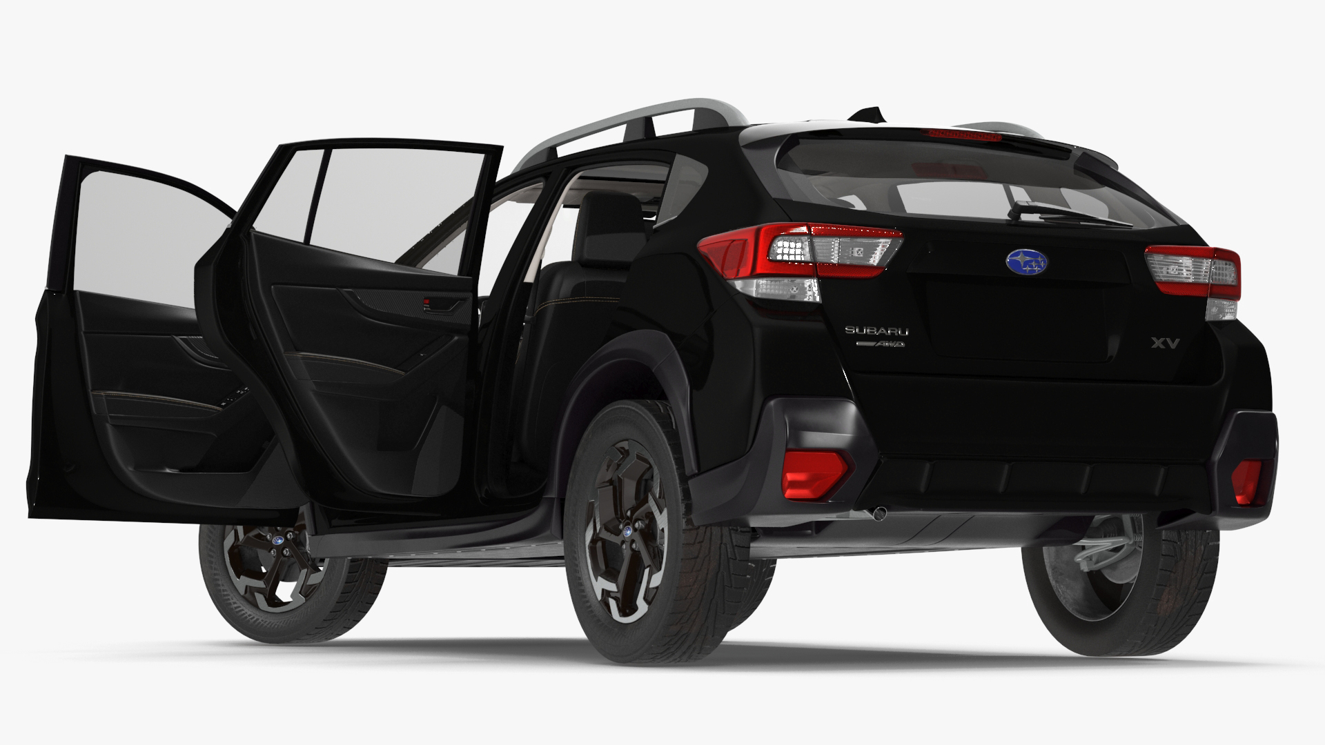 3D Subaru XV 2020 Hybrid CUV Black Rigged model