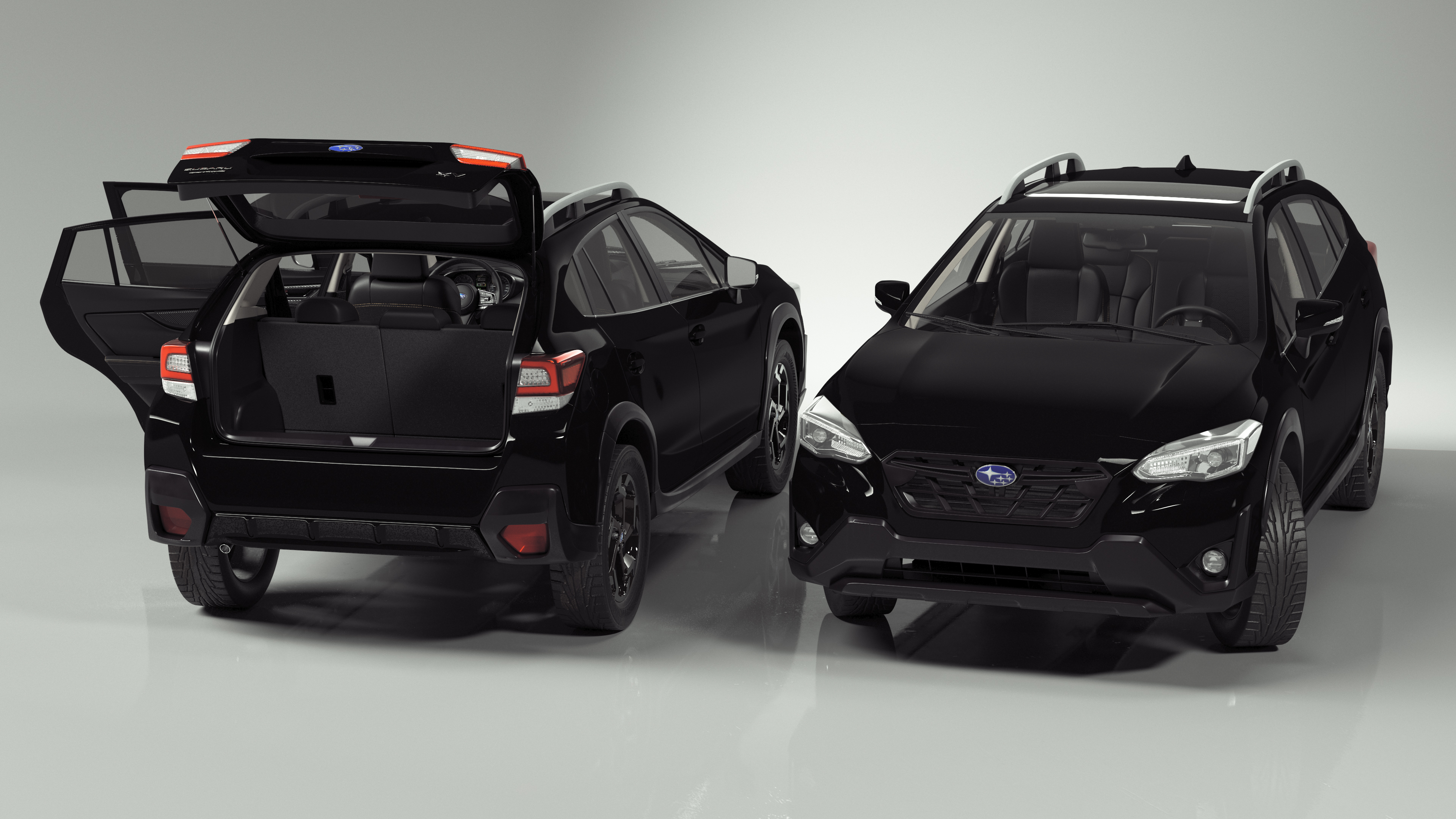 3D Subaru XV 2020 Hybrid CUV Black Rigged model