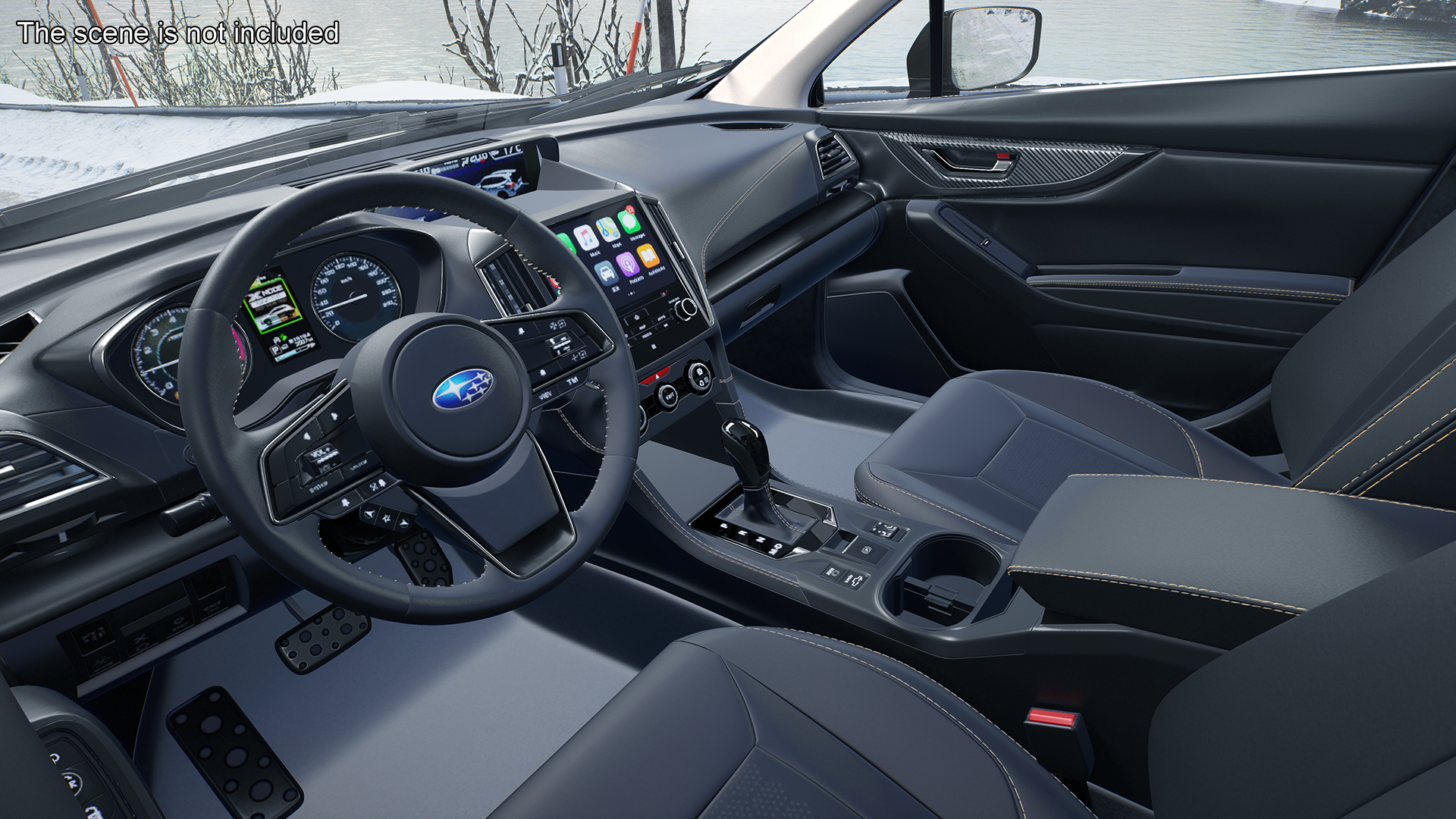 3D Subaru XV 2020 Hybrid CUV Black Rigged model