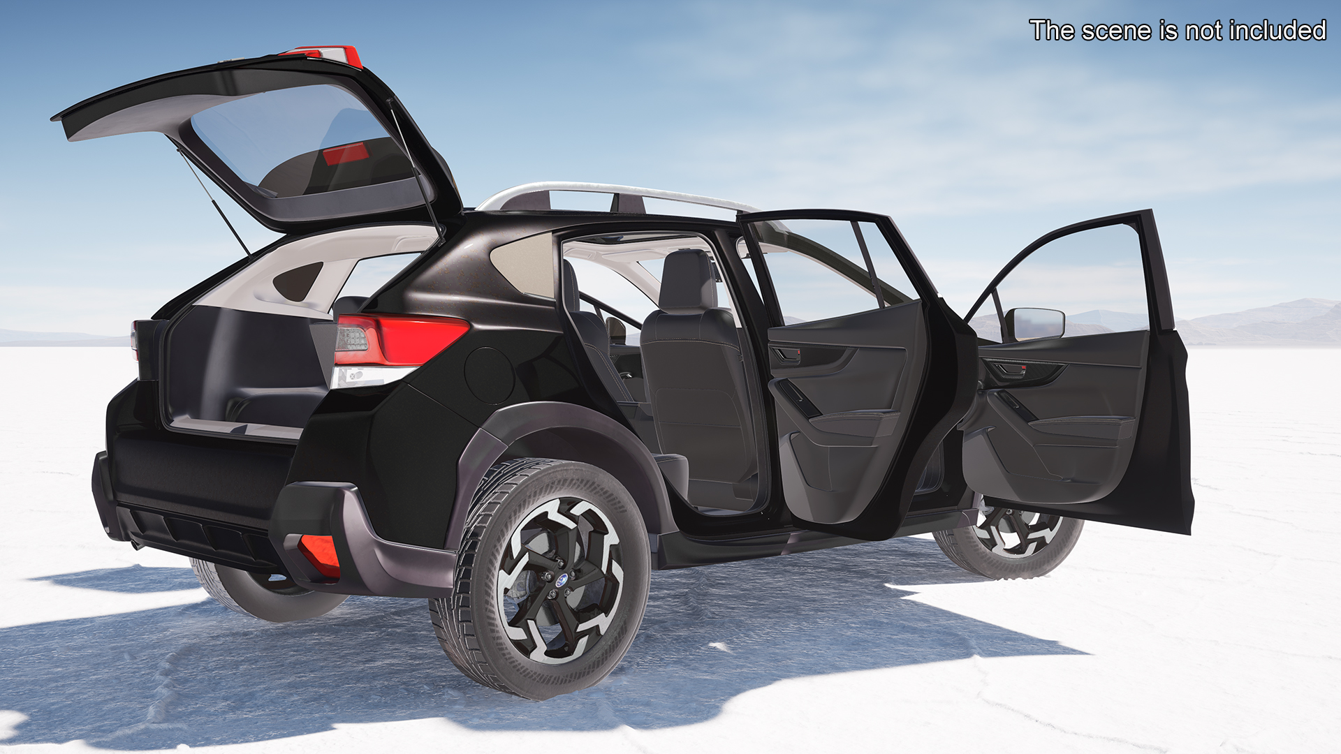 3D Subaru XV 2020 Hybrid CUV Black Rigged model