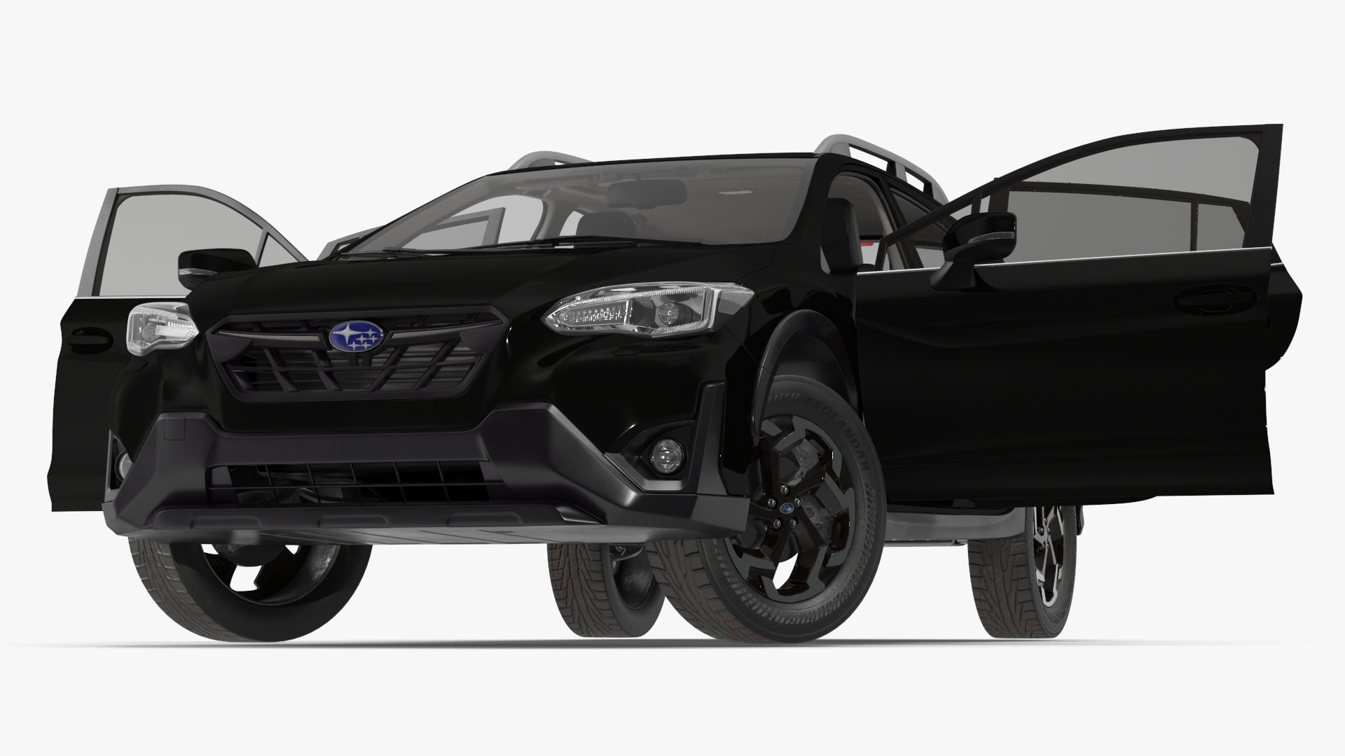 3D Subaru XV 2020 Hybrid CUV Black Rigged model