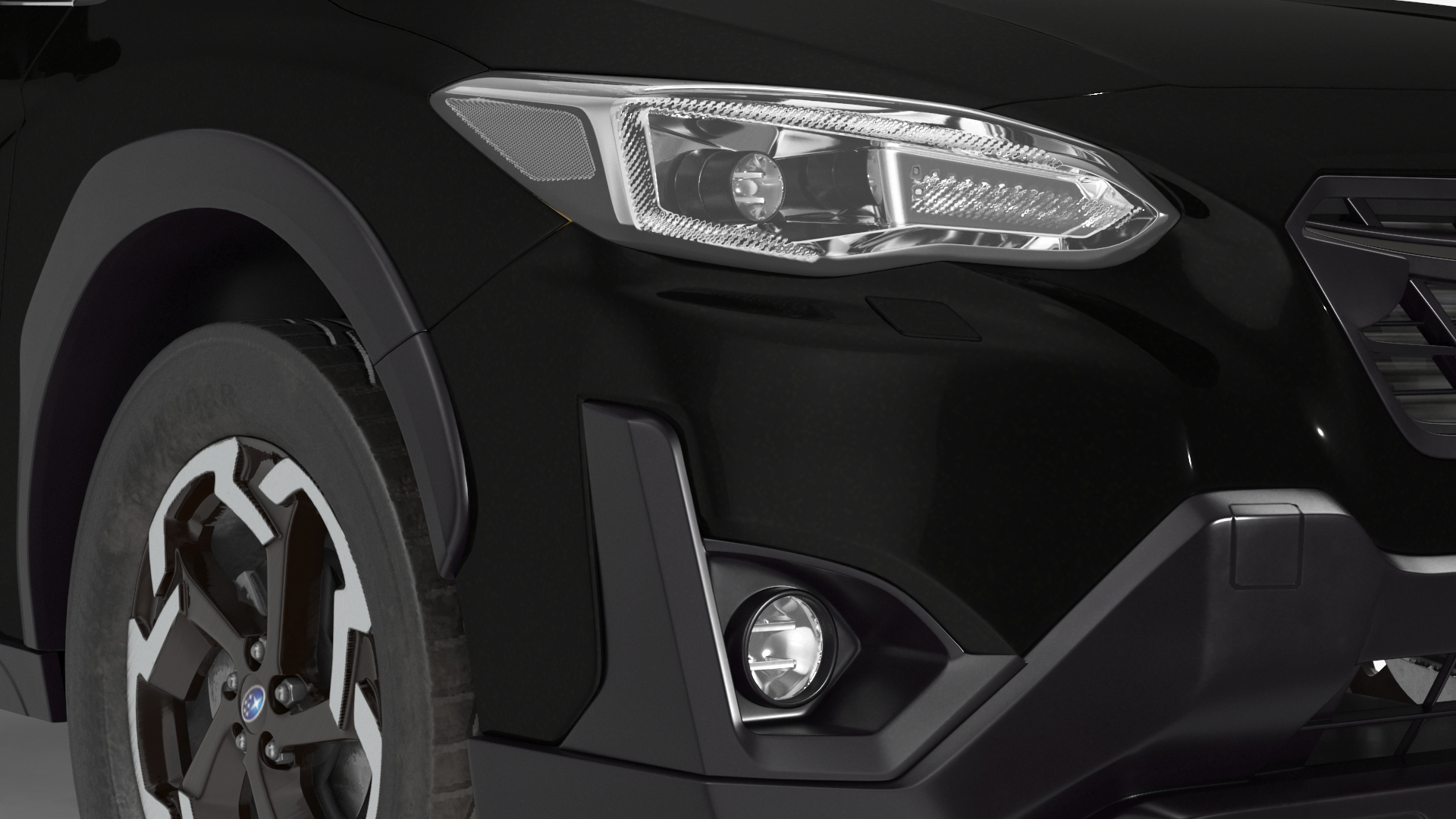 3D Subaru XV 2020 Hybrid CUV Black Rigged model