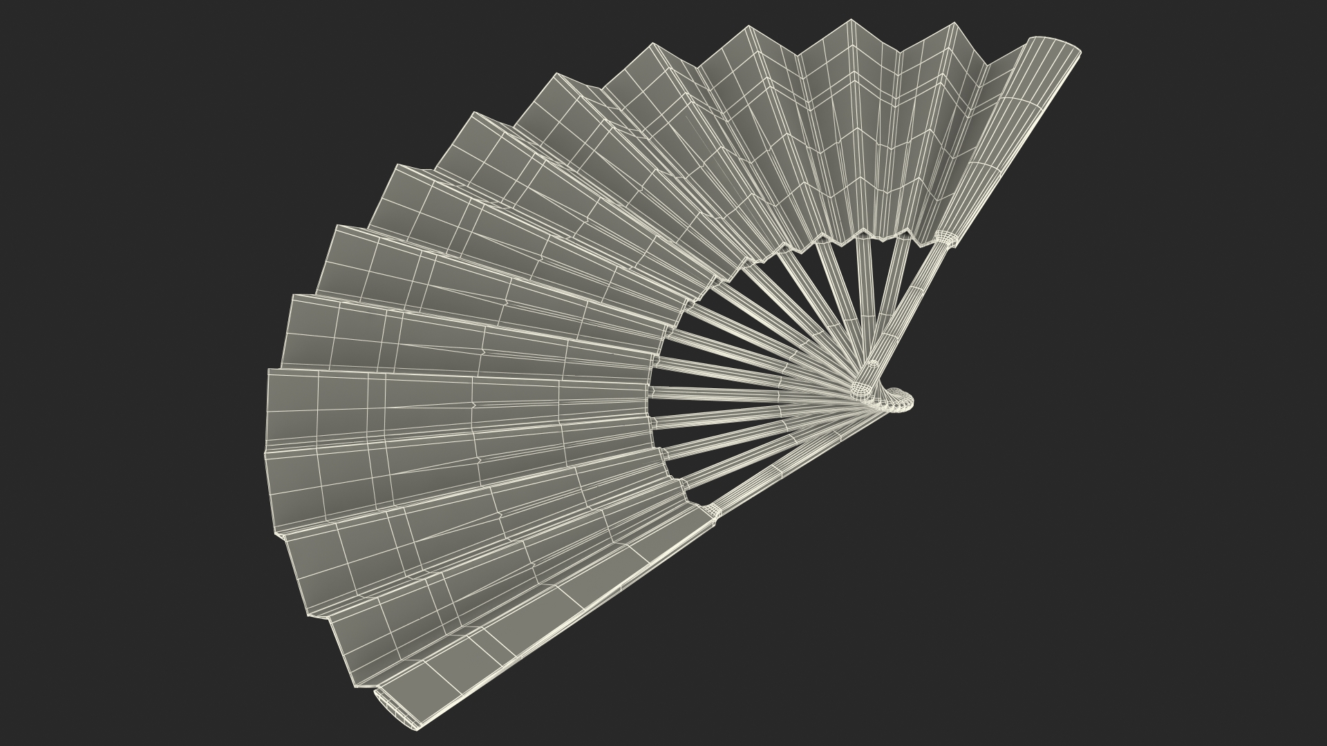 3D Traditional Chinese Fan model