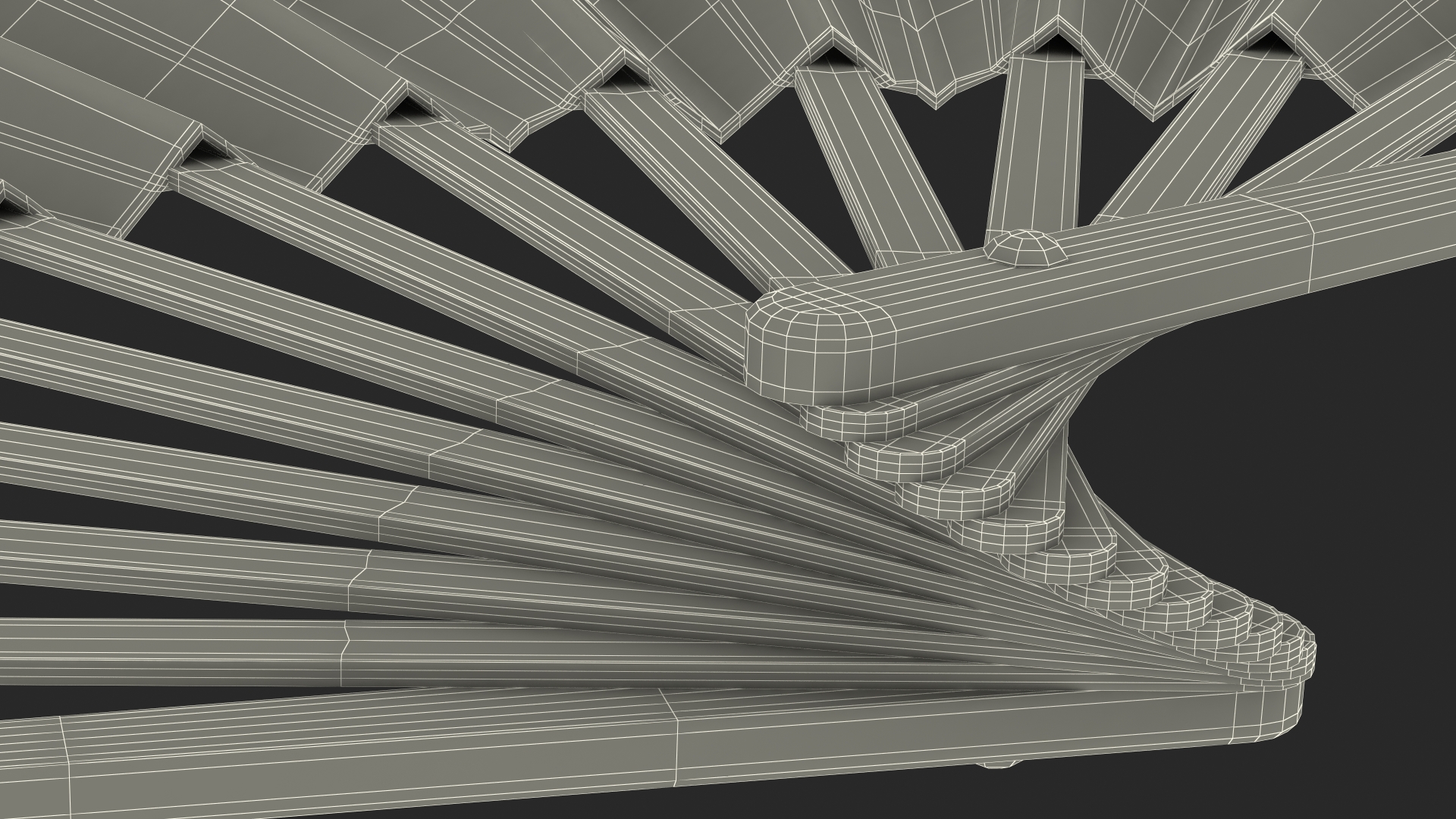 3D Traditional Chinese Fan model