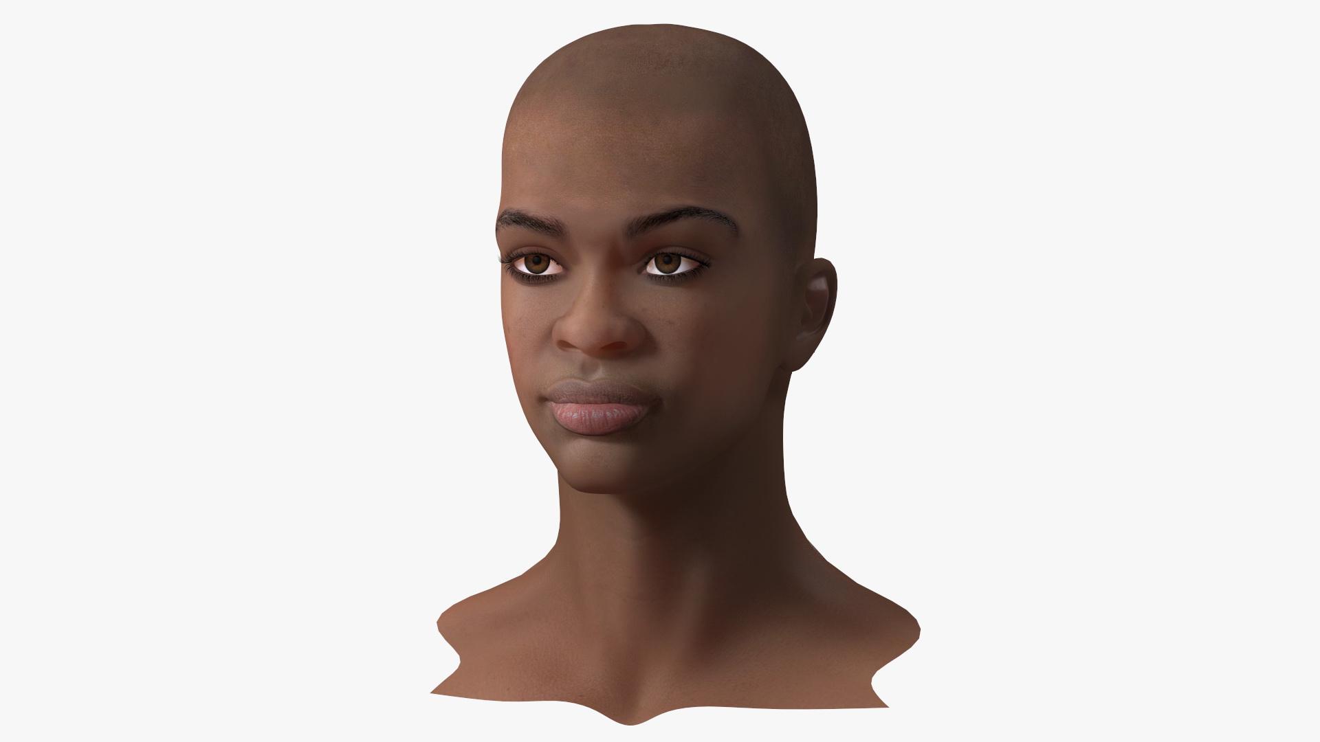 3D Dark Skin Teenager Head model