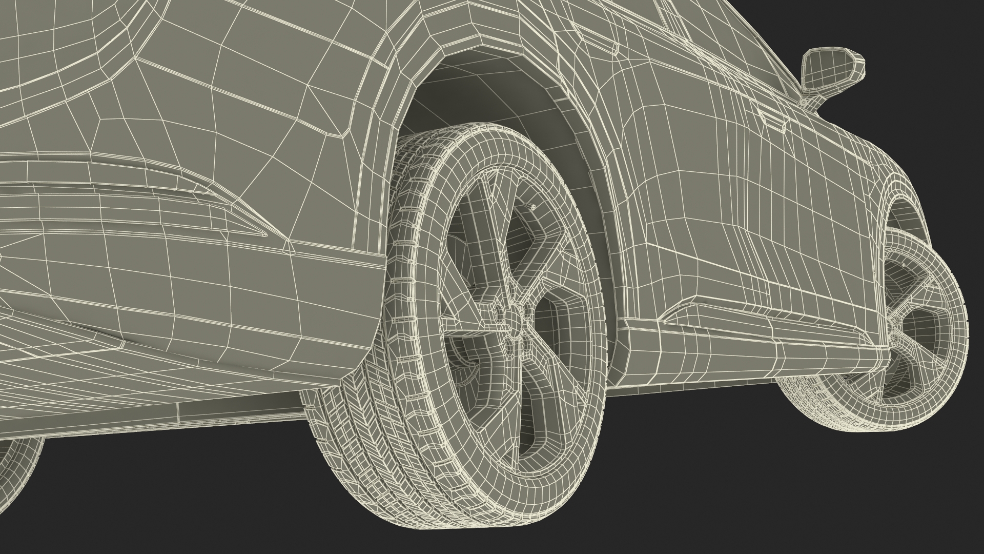 Lucid Gravity Olive Colored Electric SUV with Lights Off Rigged for Maya 3D