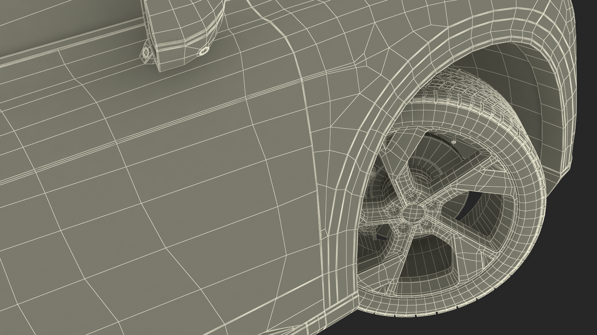 Lucid Gravity Olive Colored Electric SUV with Lights Off Rigged for Maya 3D