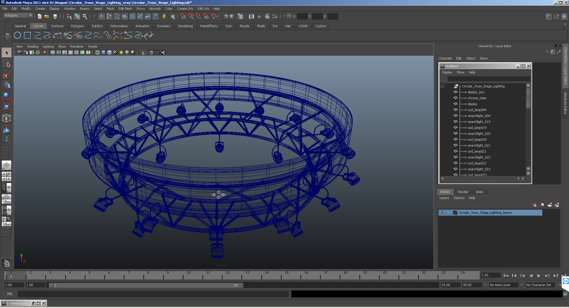 Circular Truss Stage Lighting 3D model