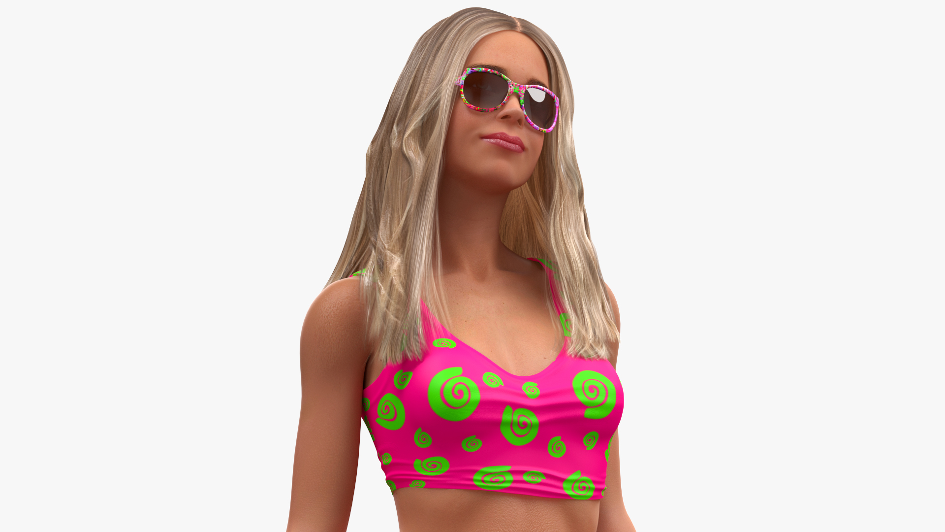 European Woman in Summer Style Outfit 3D