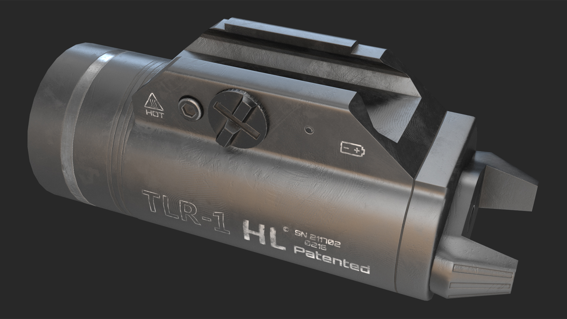 3D TLR-1 HP Streamlight Game Weapon Attachment model
