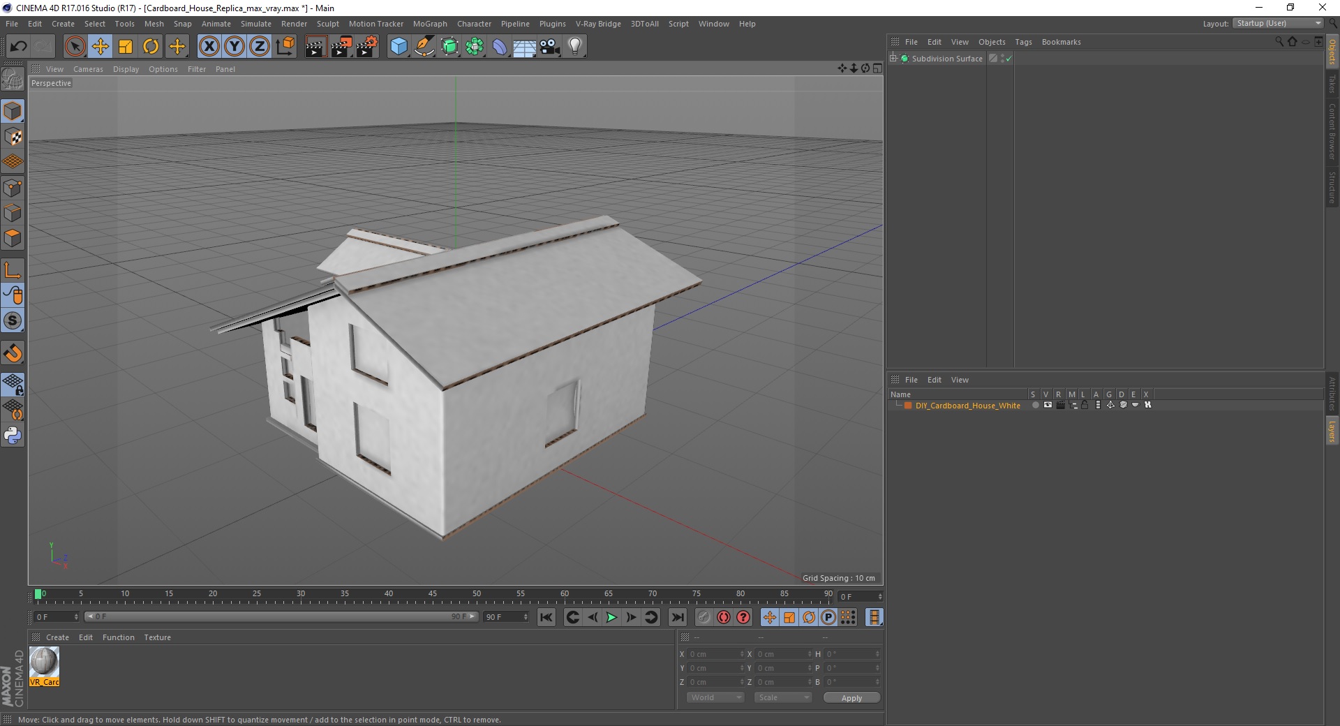 3D model DIY Cardboard House White