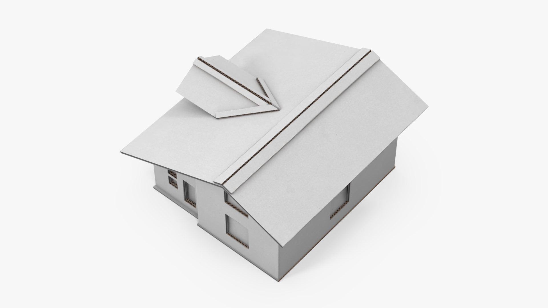 3D model DIY Cardboard House White