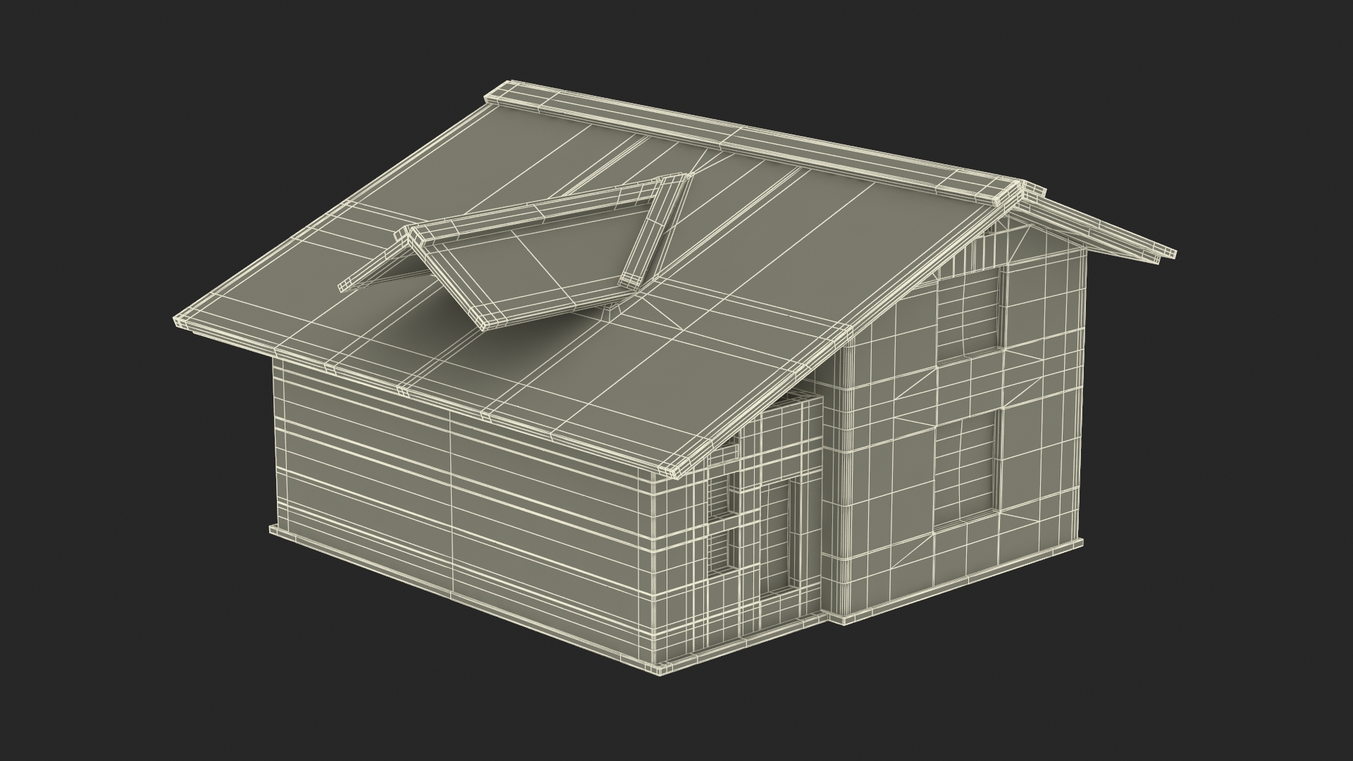 3D model DIY Cardboard House White