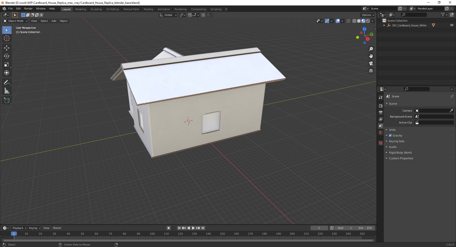 3D model DIY Cardboard House White