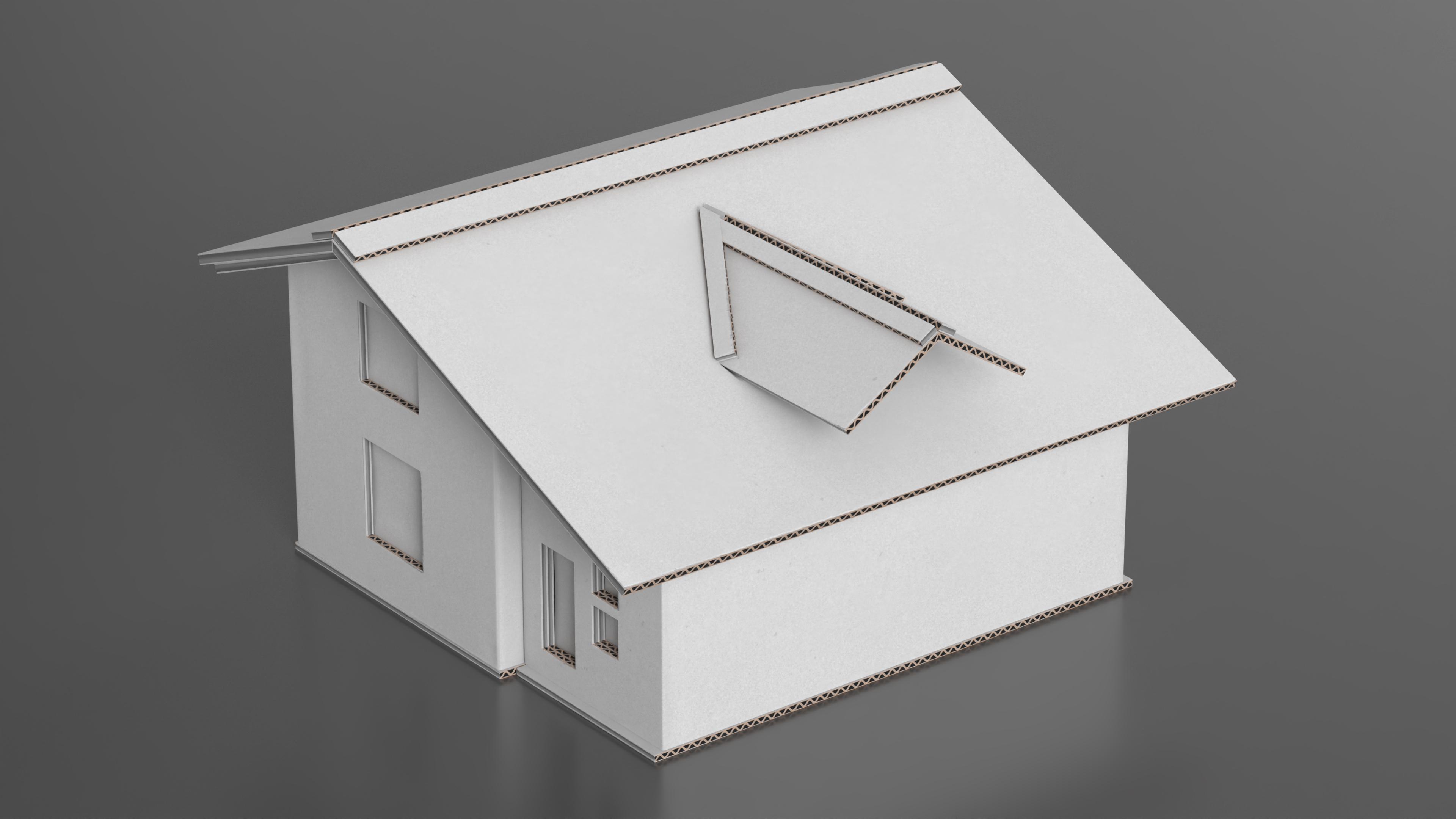 3D model DIY Cardboard House White