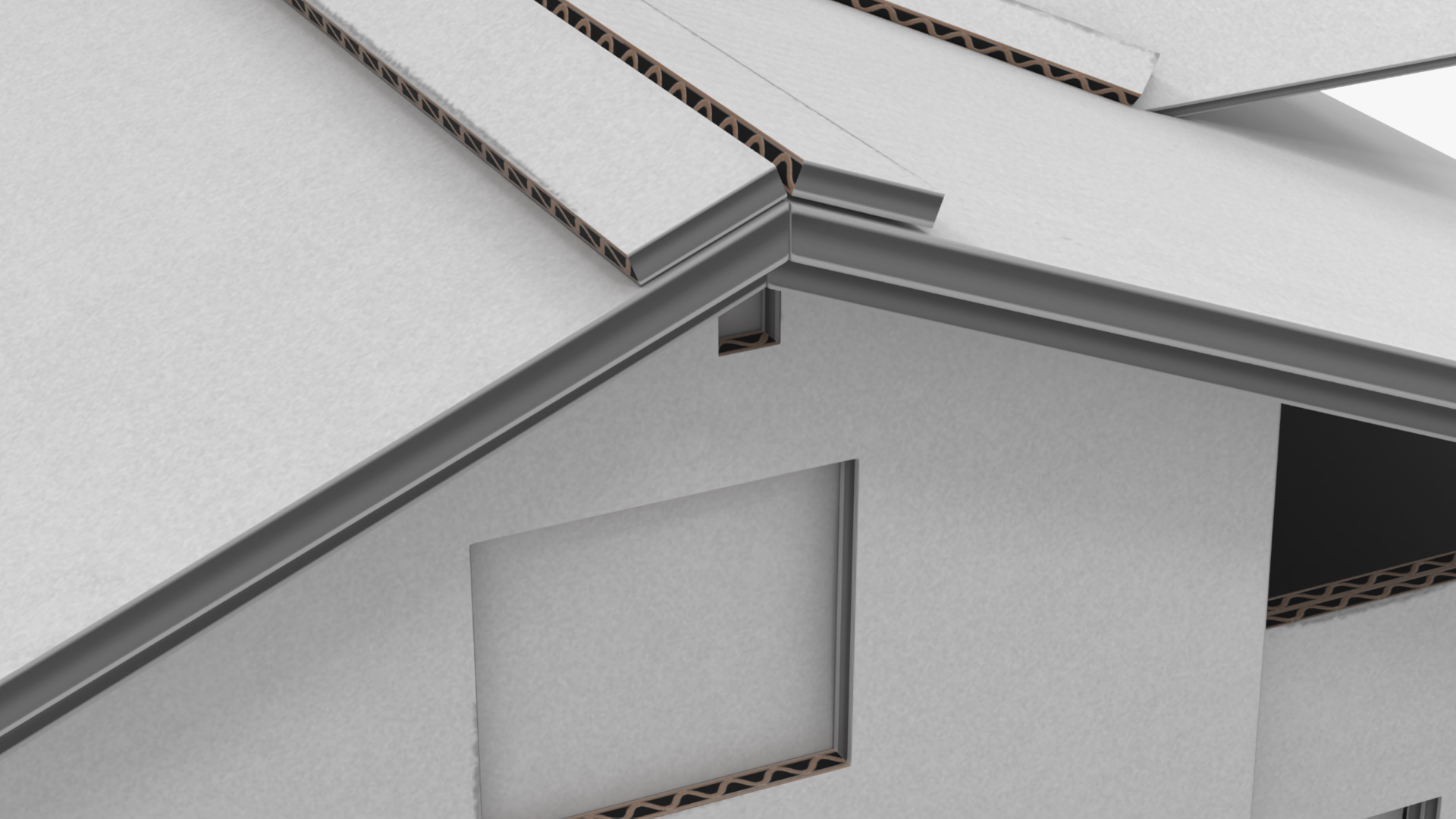 3D model DIY Cardboard House White
