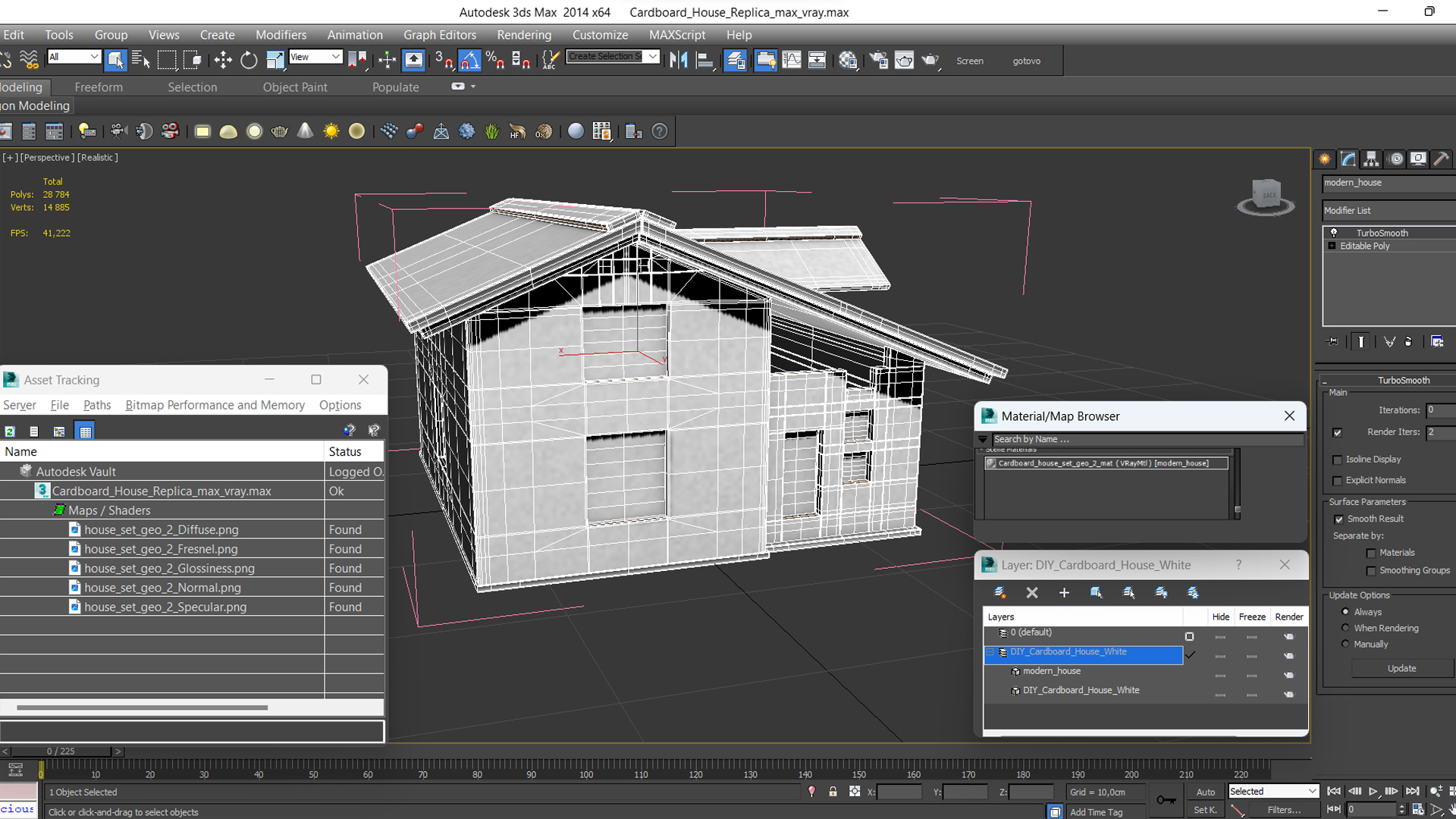 3D model DIY Cardboard House White