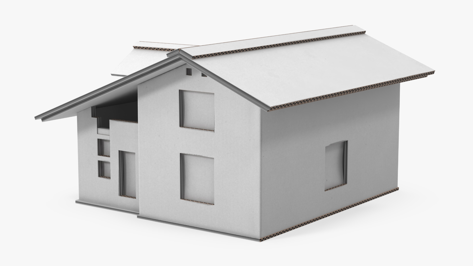 3D model DIY Cardboard House White