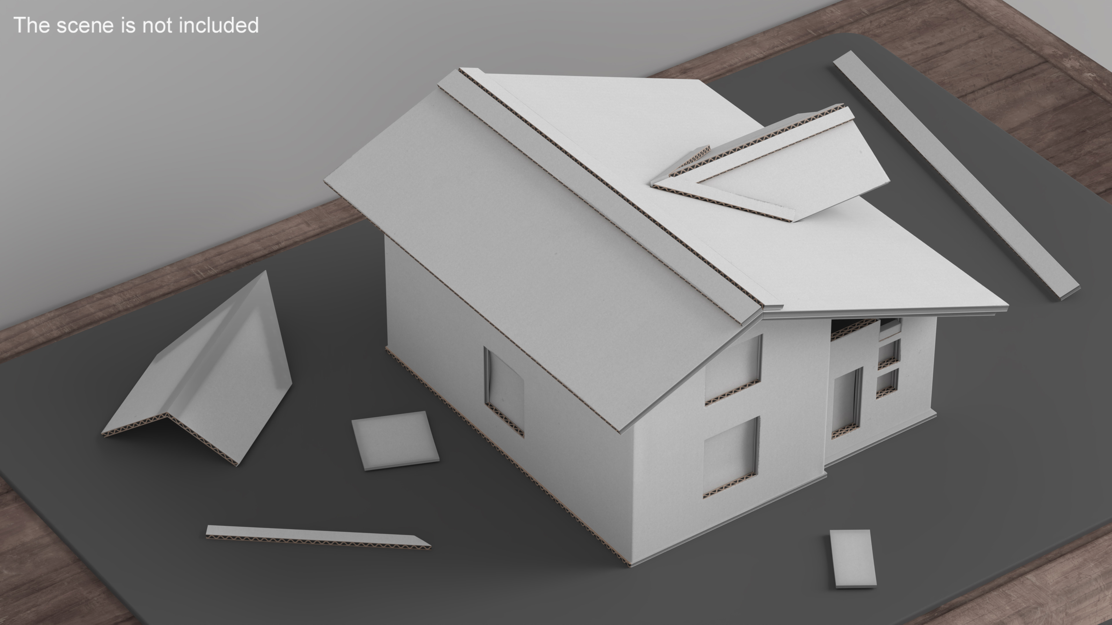 3D model DIY Cardboard House White