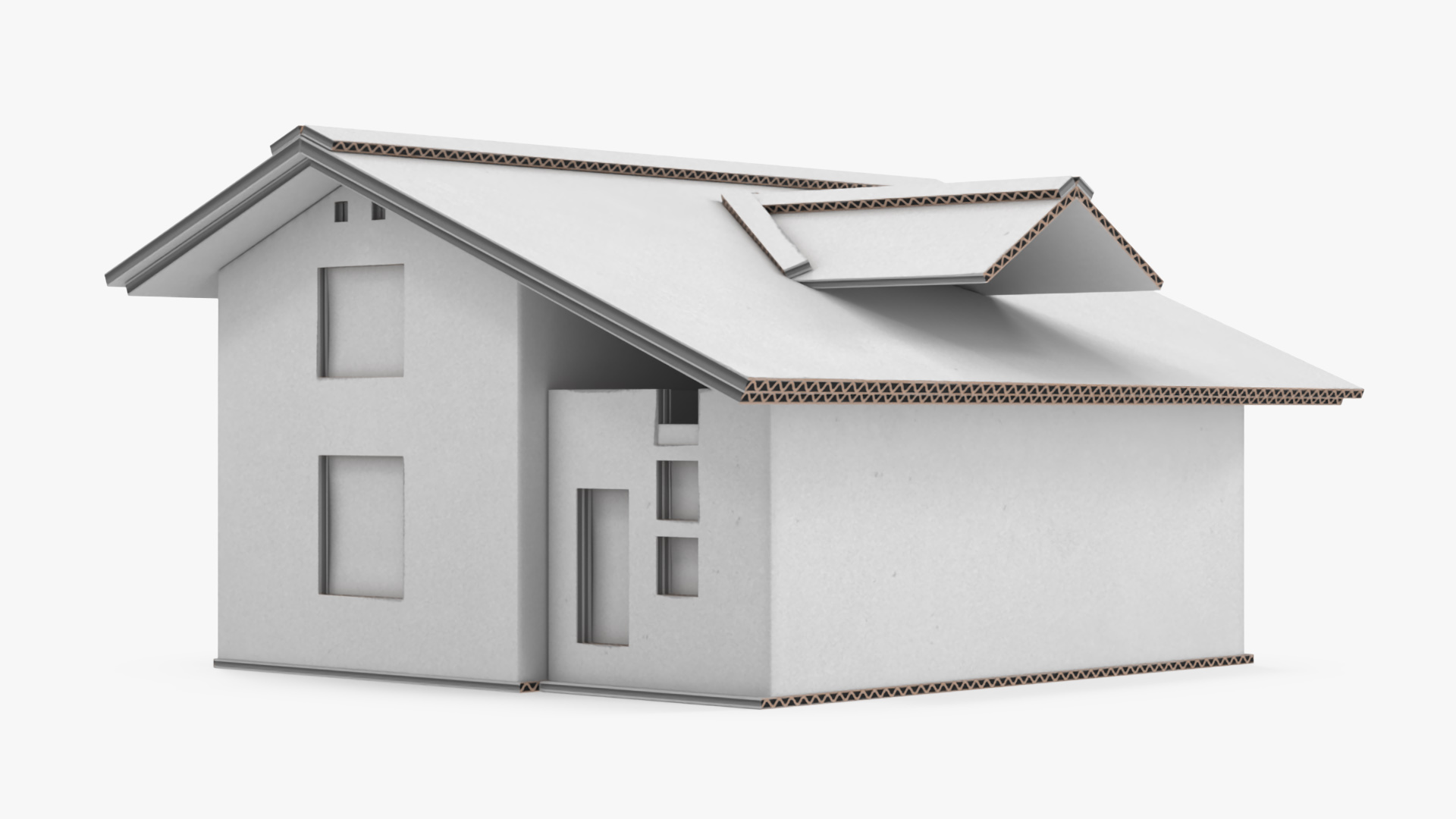 3D model DIY Cardboard House White