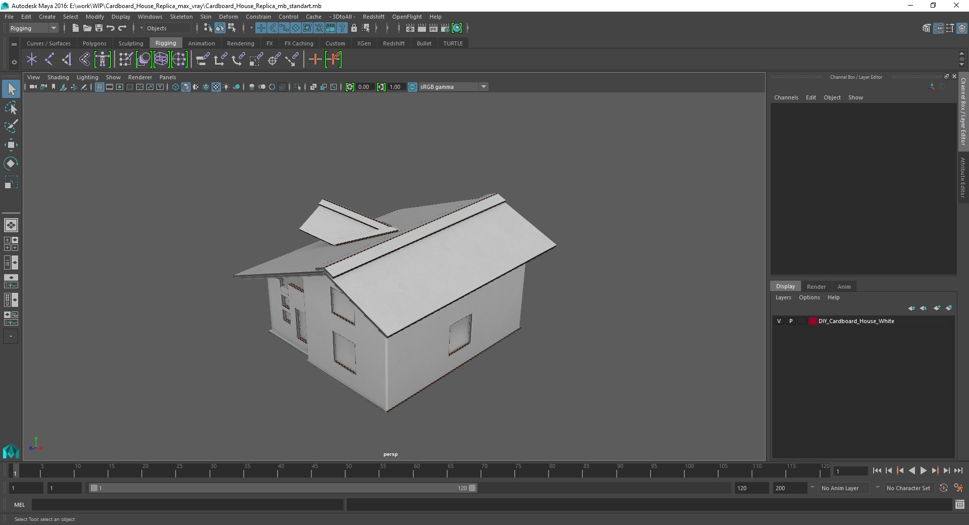 3D model DIY Cardboard House White