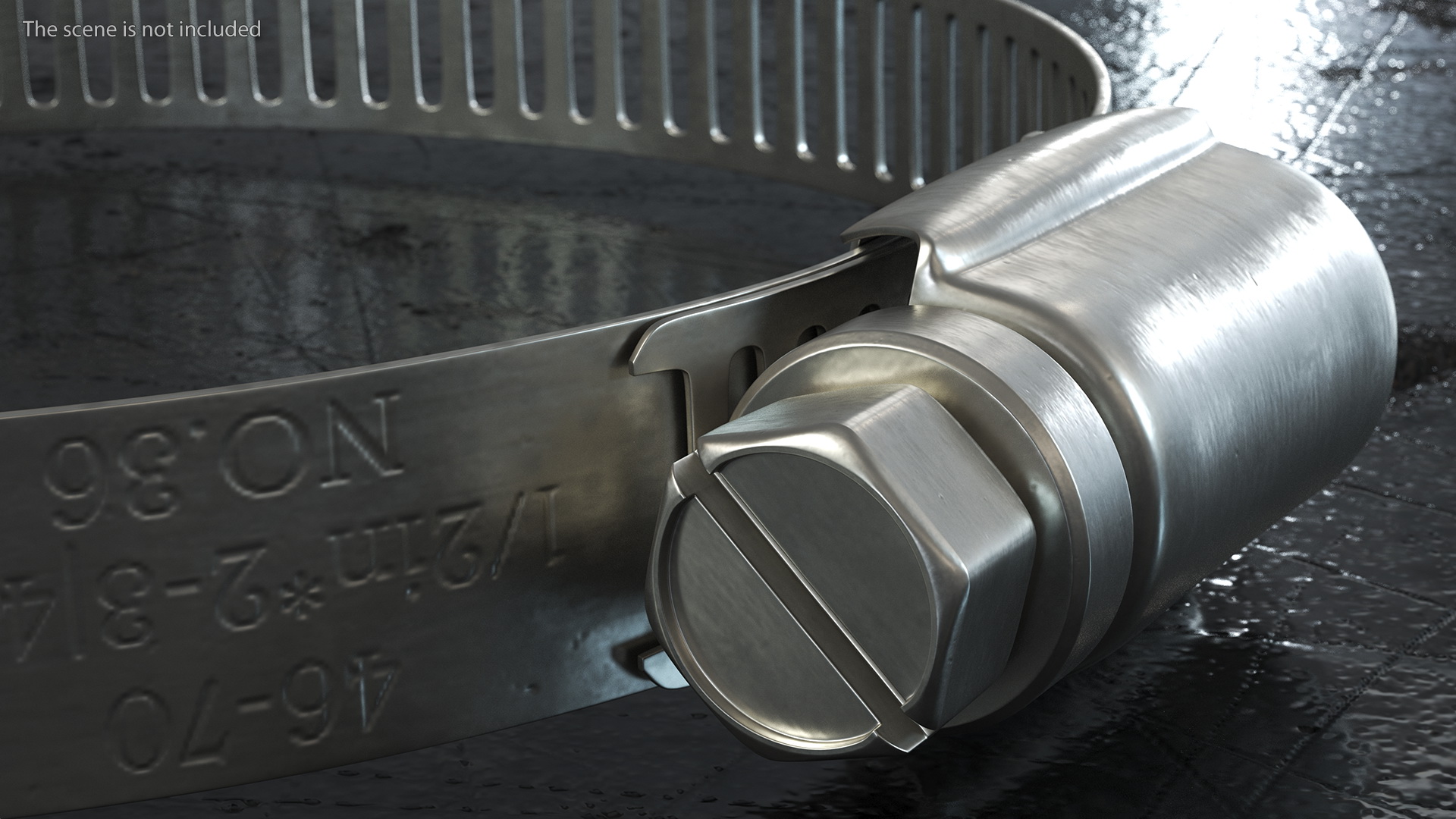 3D model Hose Clamp with Thumb Screw 46 70mm