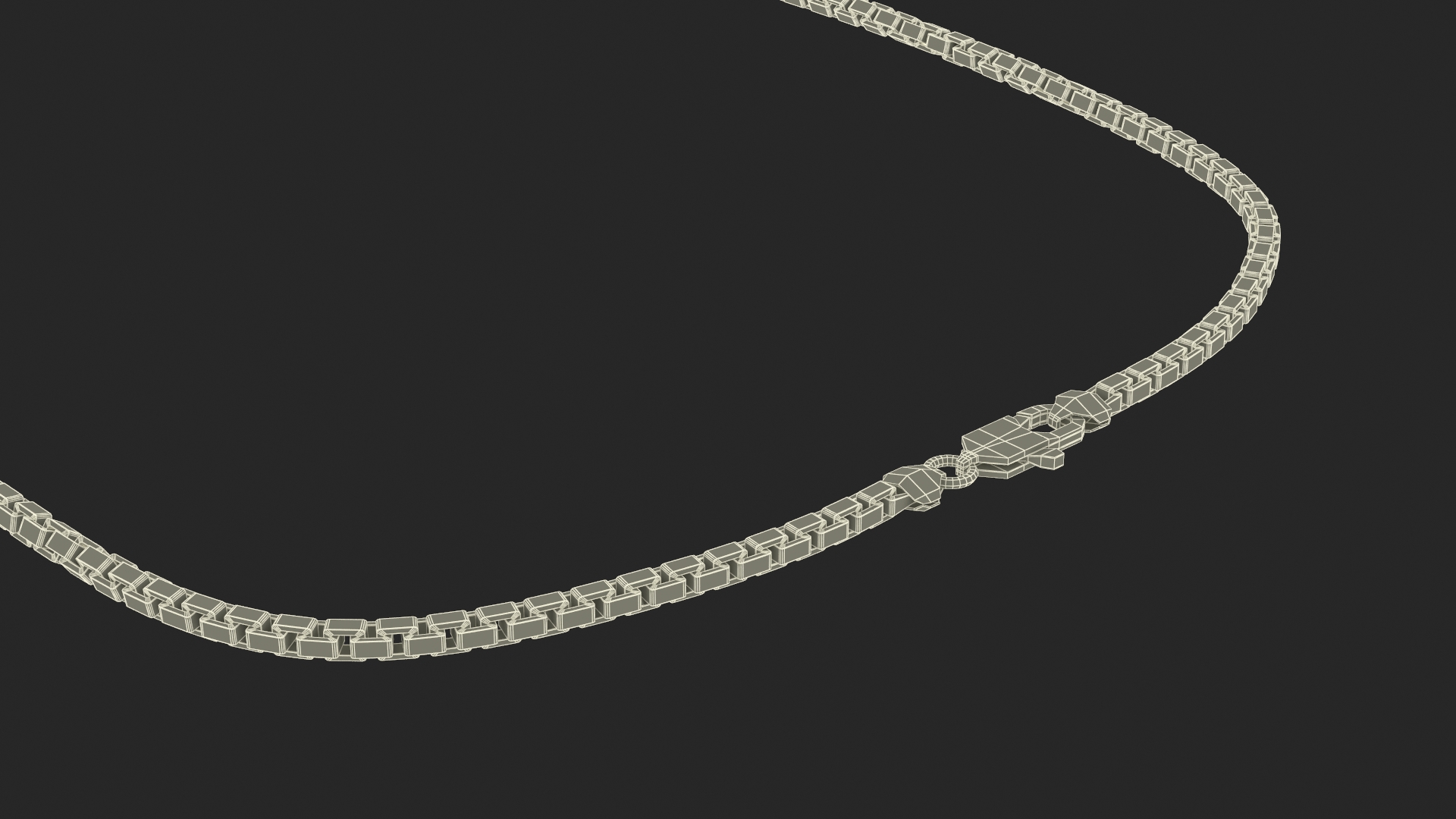 Silver Necklace with Gem 3D model