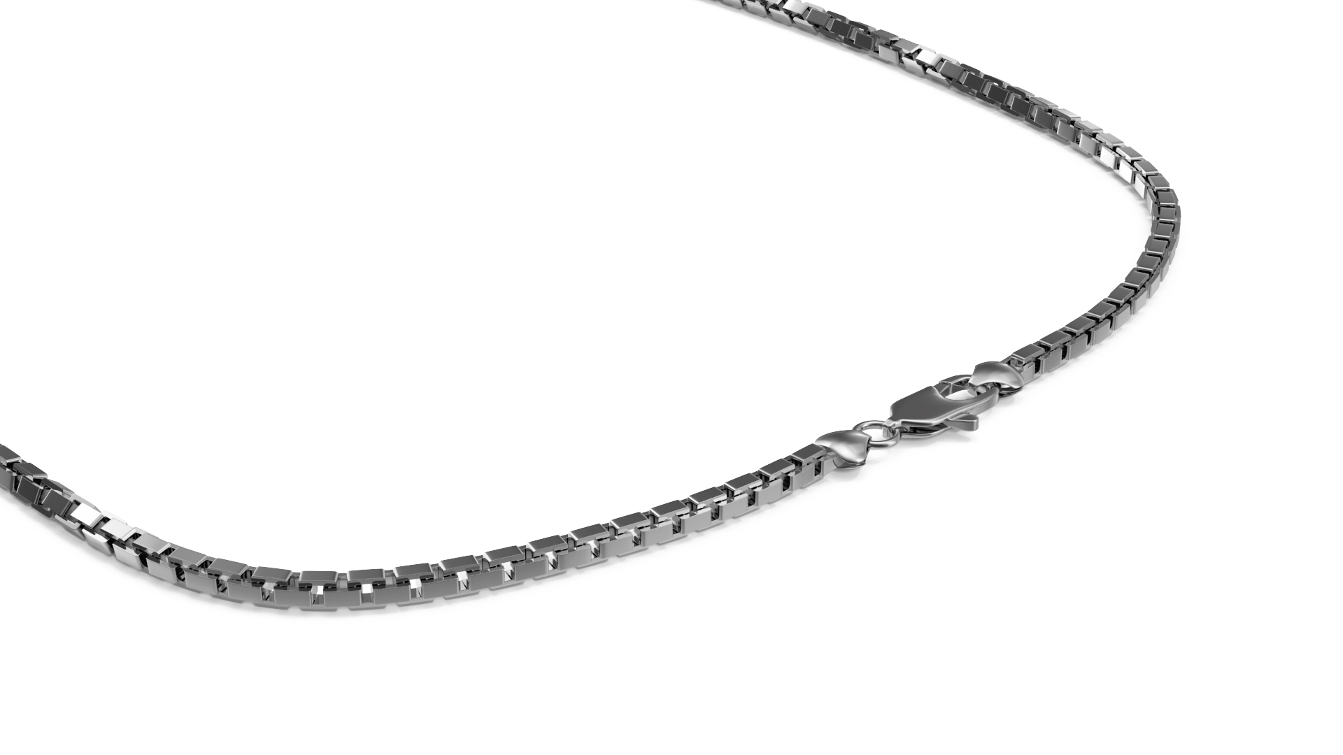 Silver Necklace with Gem 3D model