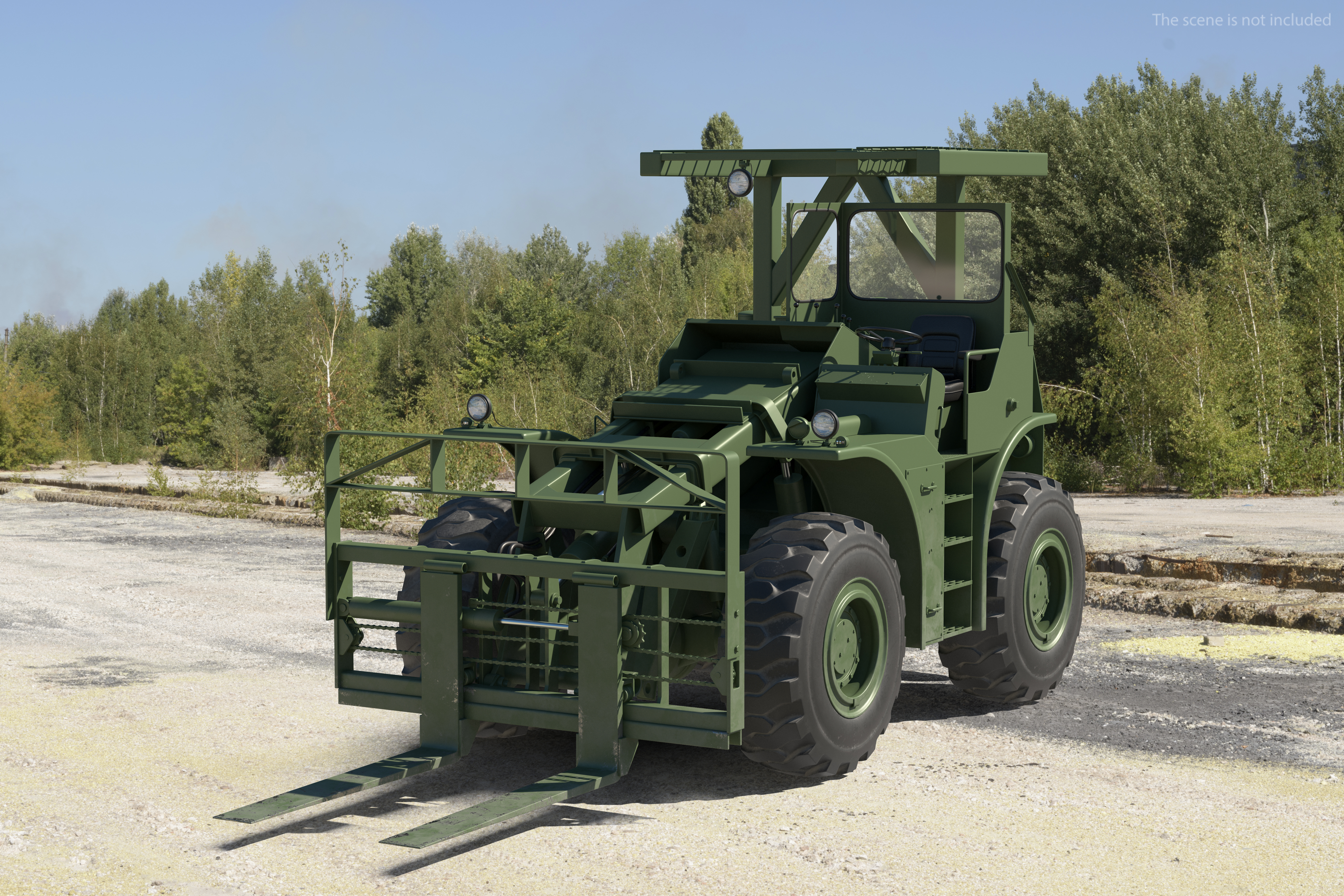 Pettibone Rough Terrain Military Forklift Green 3D