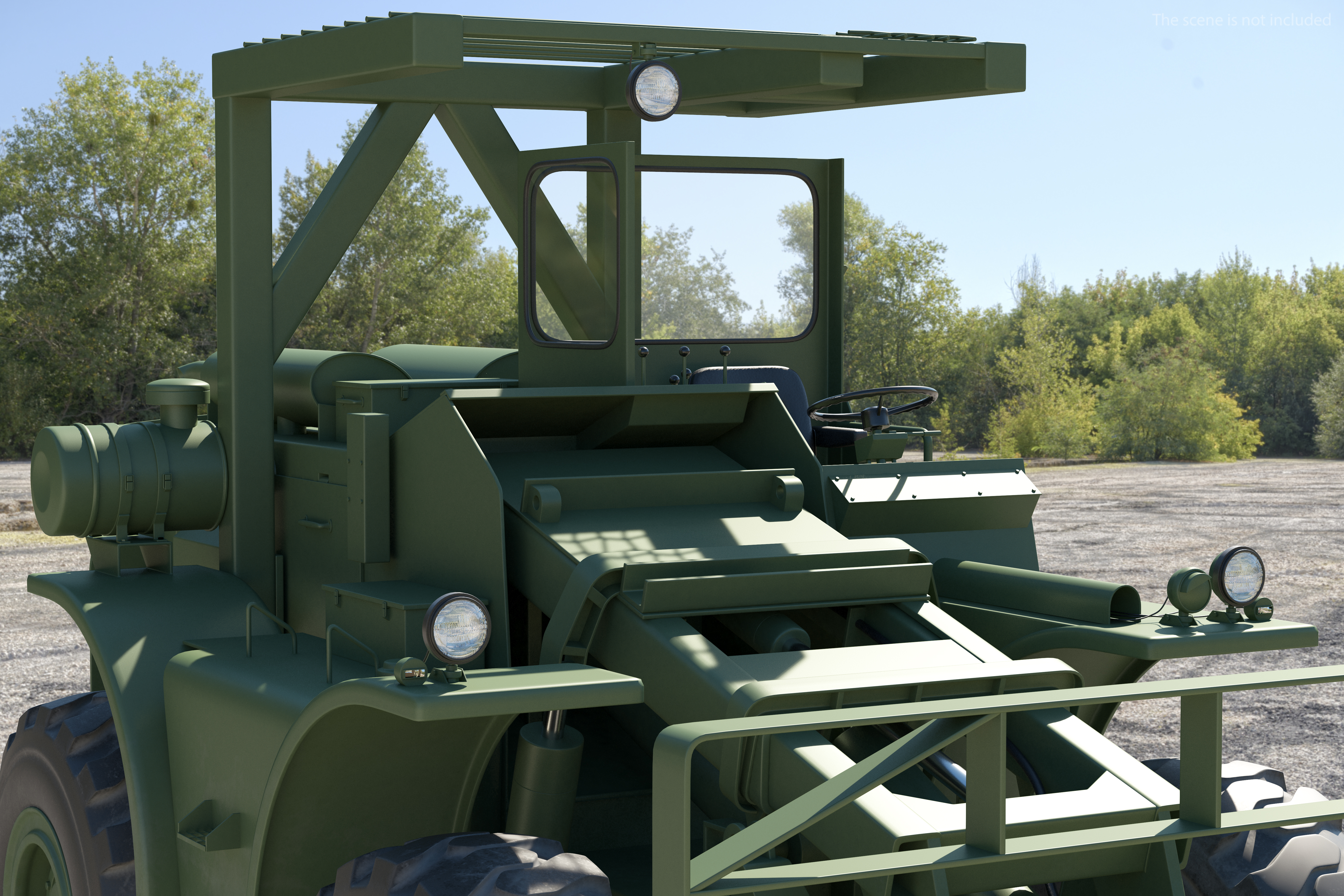 Pettibone Rough Terrain Military Forklift Green 3D