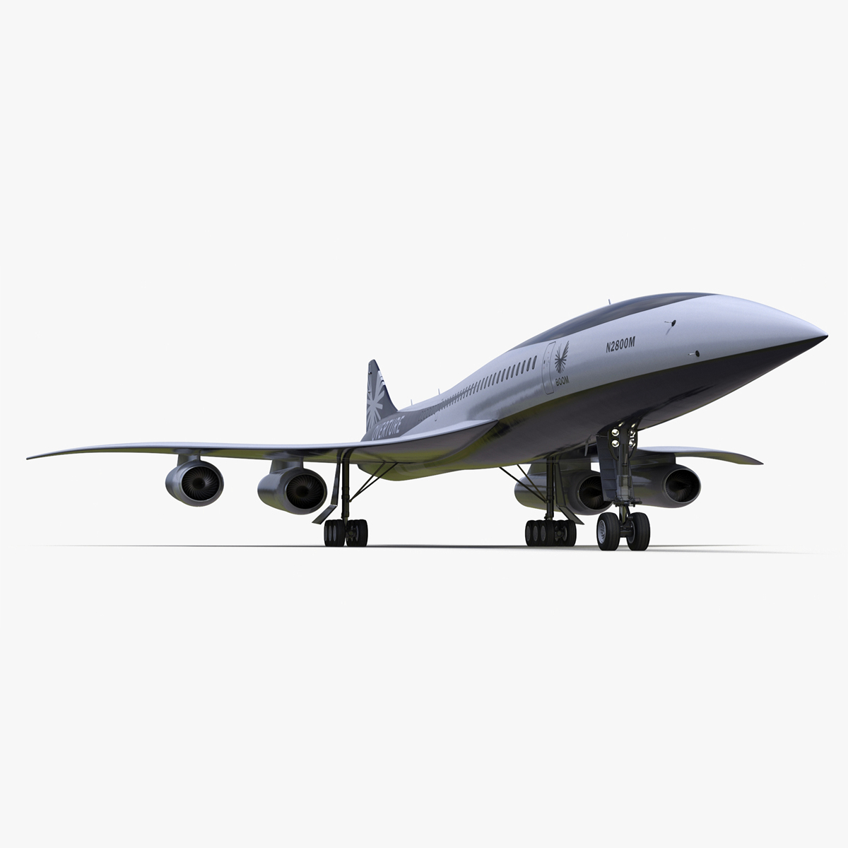 3D Overture Supersonic Jet Aircraft Rigged for Cinema 4D model