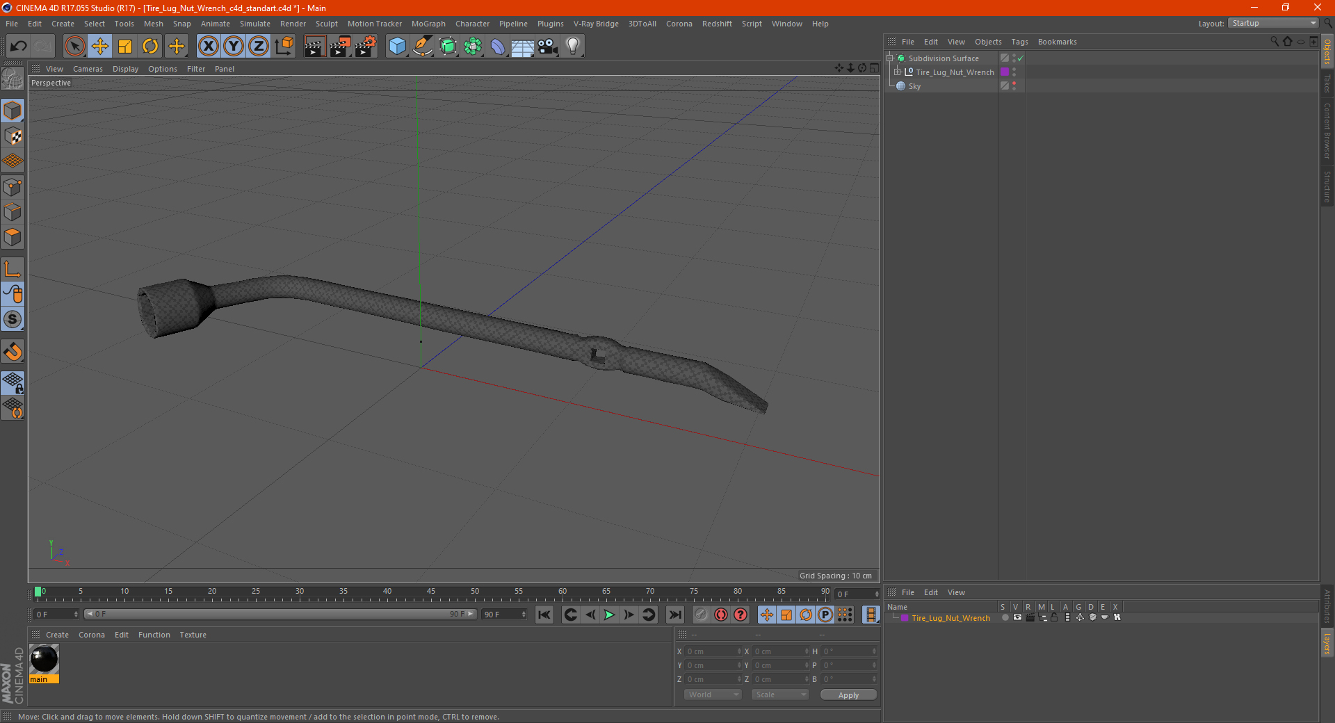 Tire Lug Nut Wrench 3D model