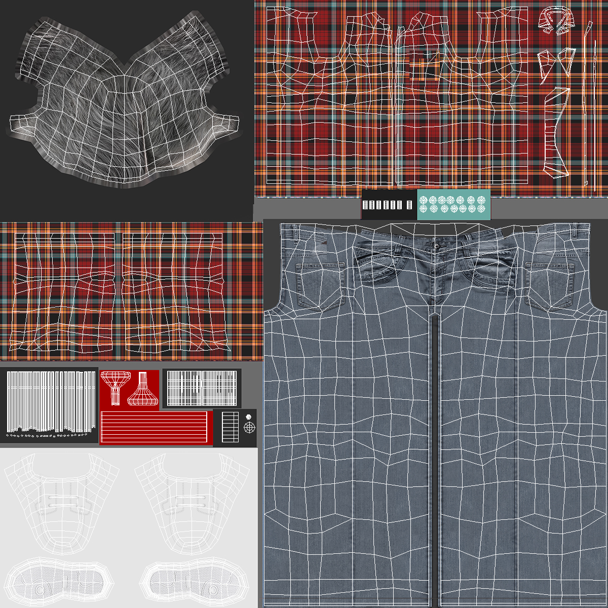 3D Asian Older Man Homewear with Rake T-Pose