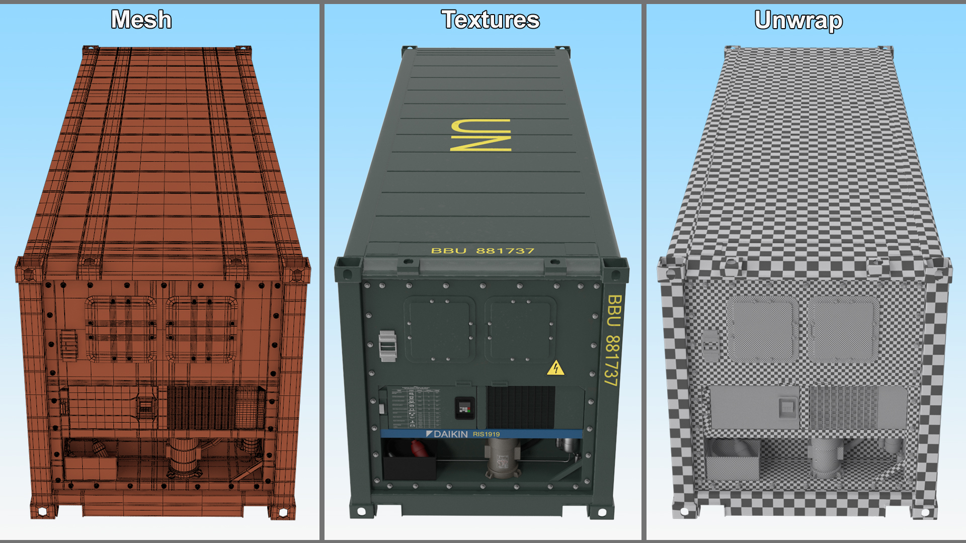 United Nations Refrigerated Container 3D