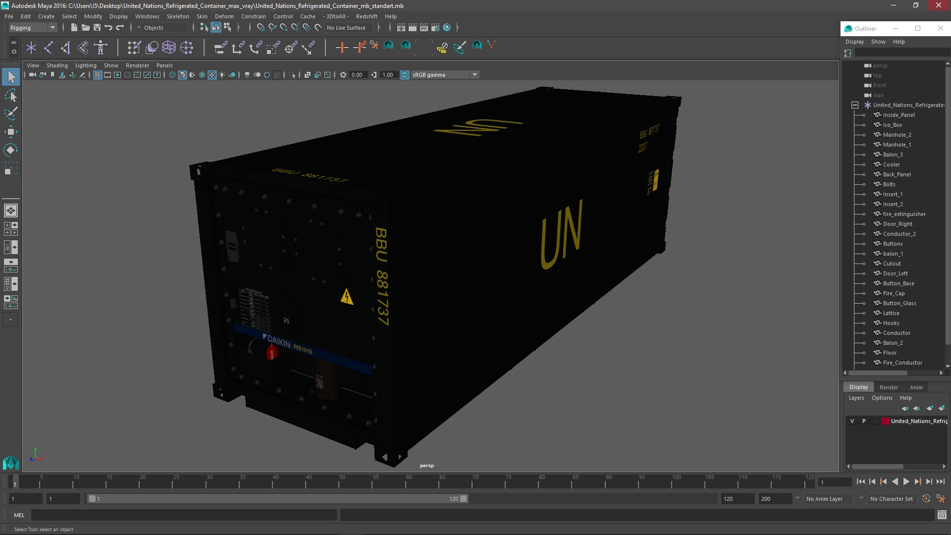 United Nations Refrigerated Container 3D